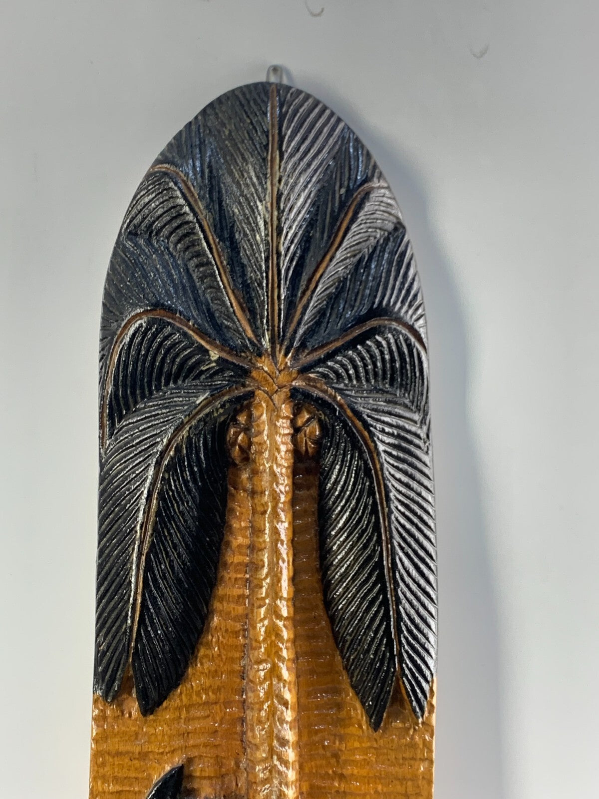 Wood Carved Palm Tree Jamaica Art