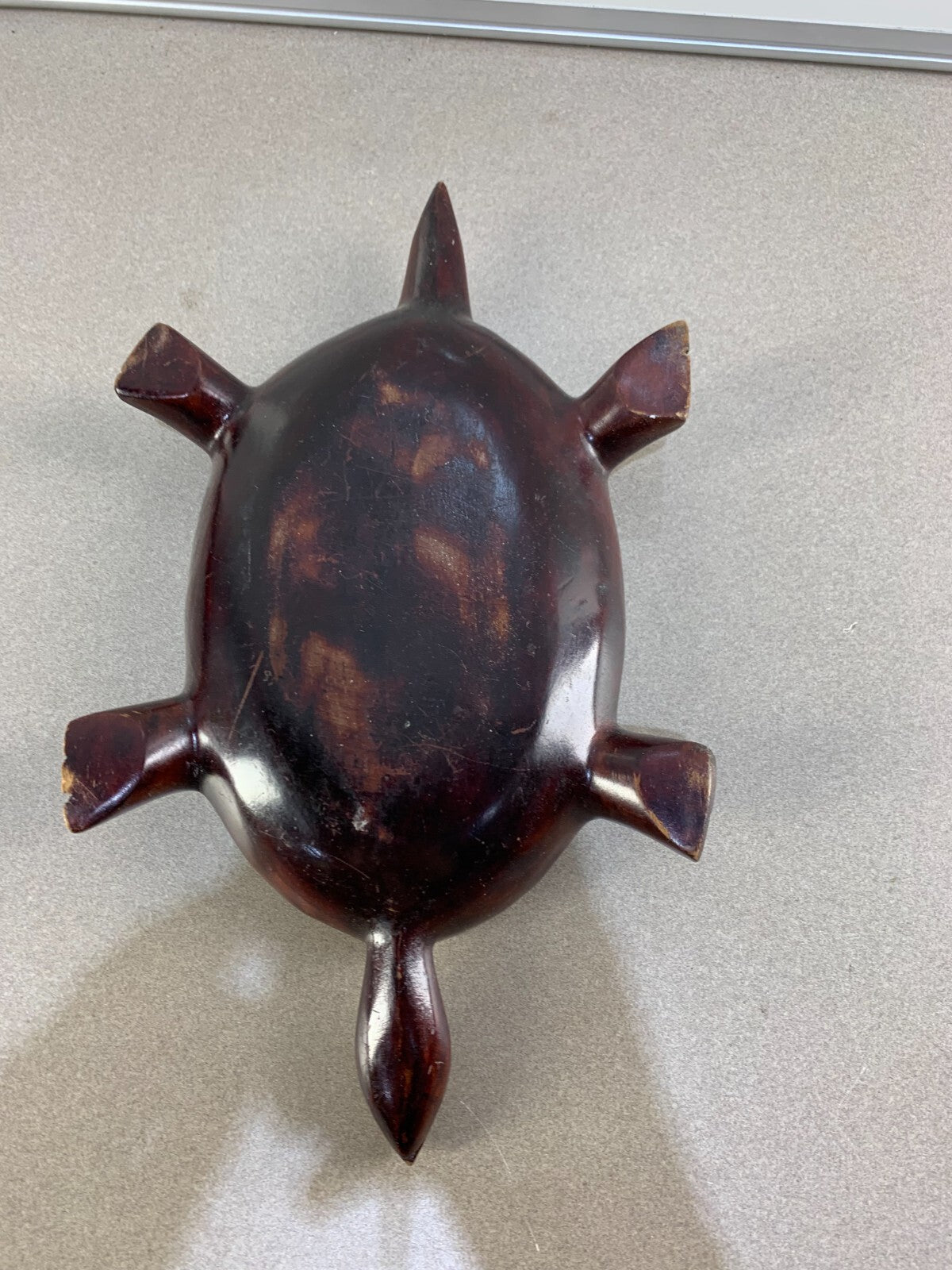 Carved Teak Wood Turtle Tortoise Dish Catch All Vintage