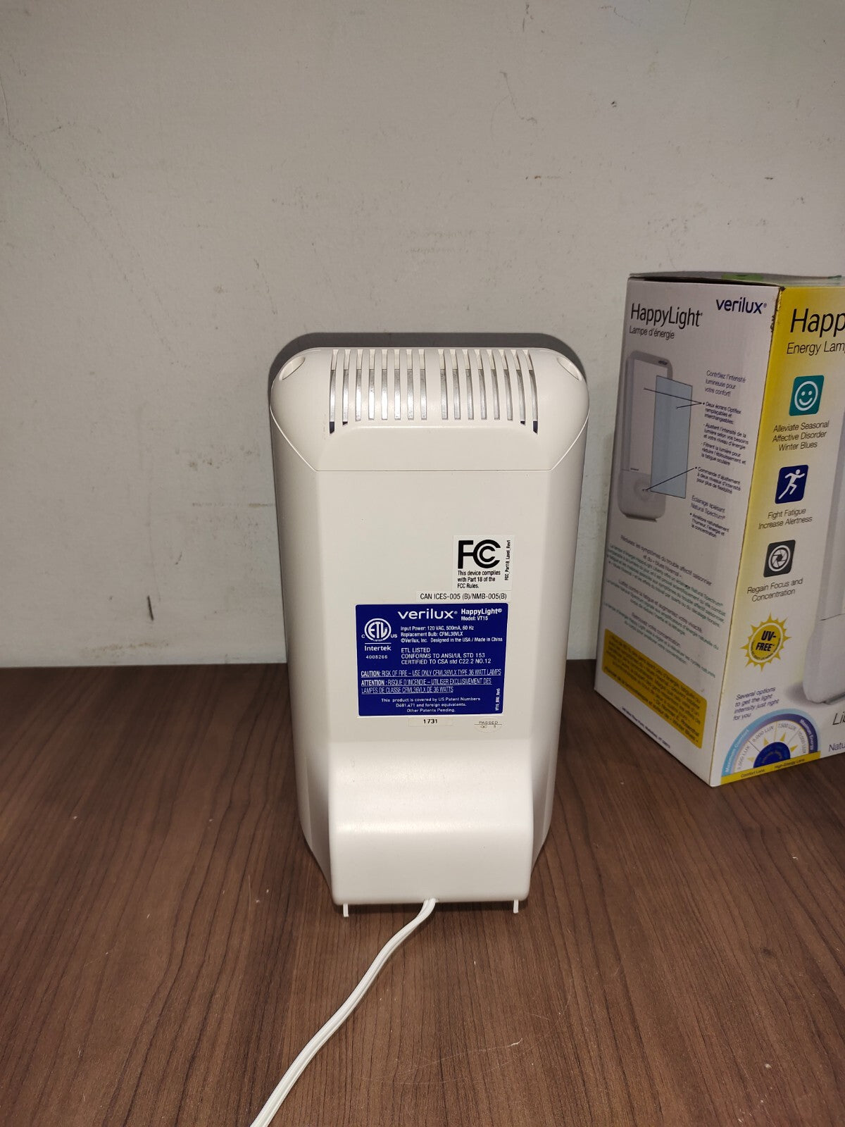Verilux Happy Light Lamp Mood Therapy VT15 Seasonal