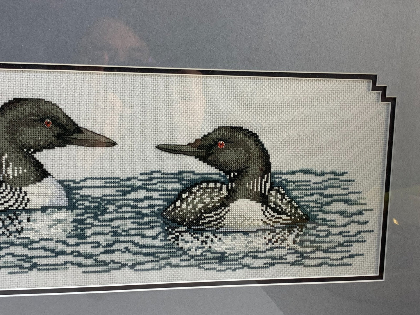 Bird Embroidery Needlepoint Framed Art