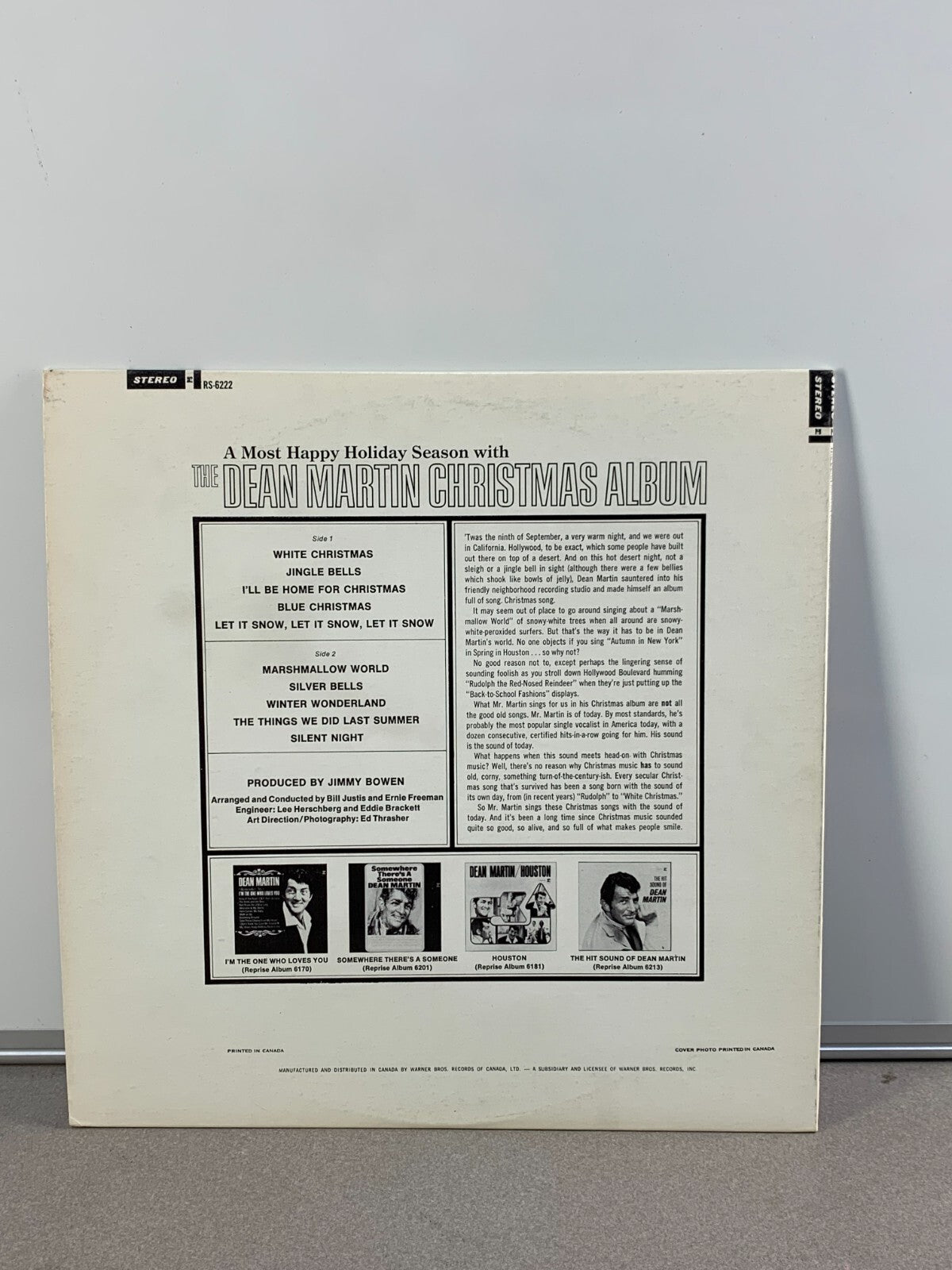 Dean Martin – Christmas Album LP Reprise Stereo VG+ Holiday Crooner Classic