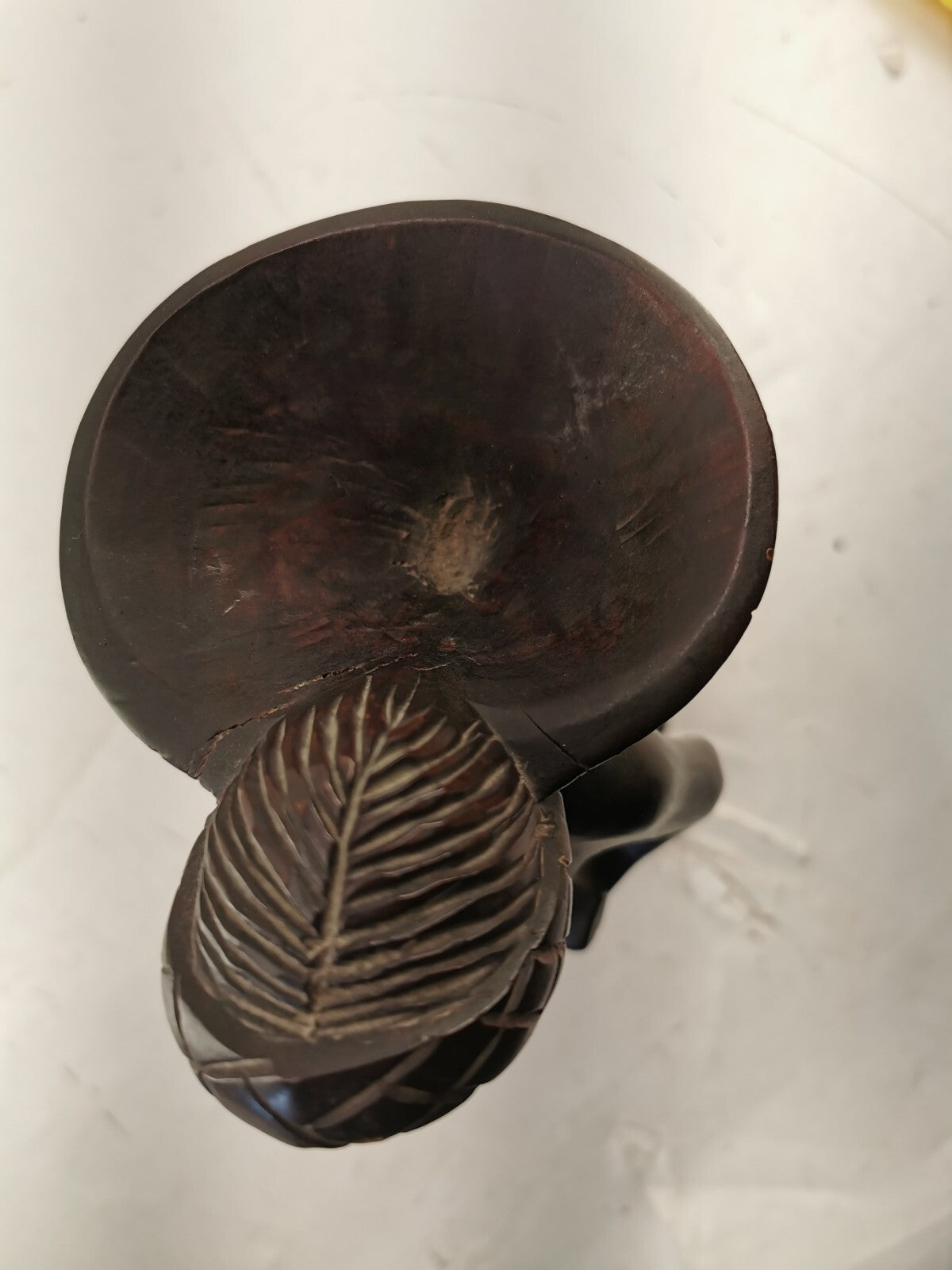 Carving of indigenous woman, carved in noble woods.