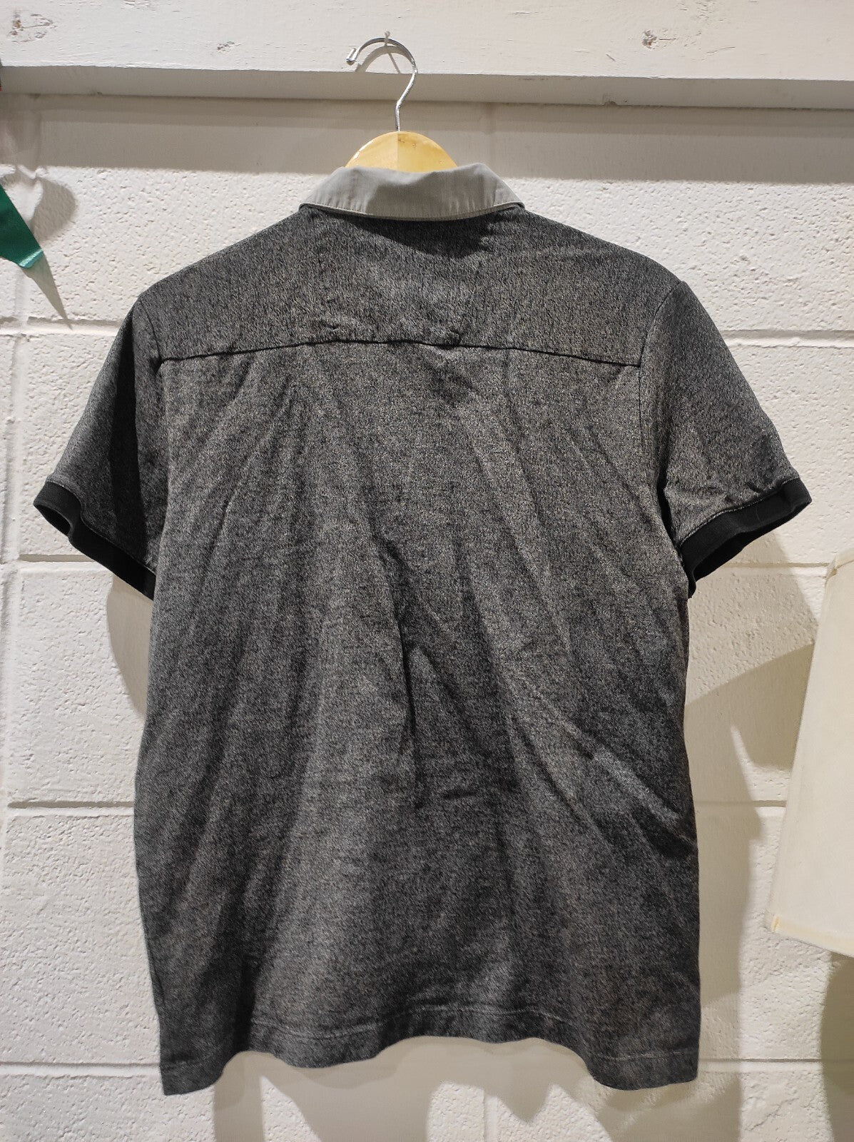 Calvin Klein Liquid Touch Polo Shirt Men's Size L Gray Micro Stripe Casual