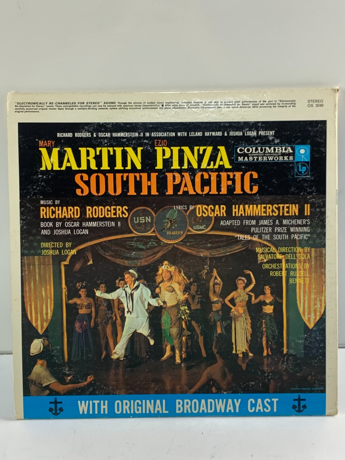 12" 33 RPM STEREO LP-COLUMBIA OS-2040 - SOUTH PACIFIC - ORIGINAL CAST (1960's)