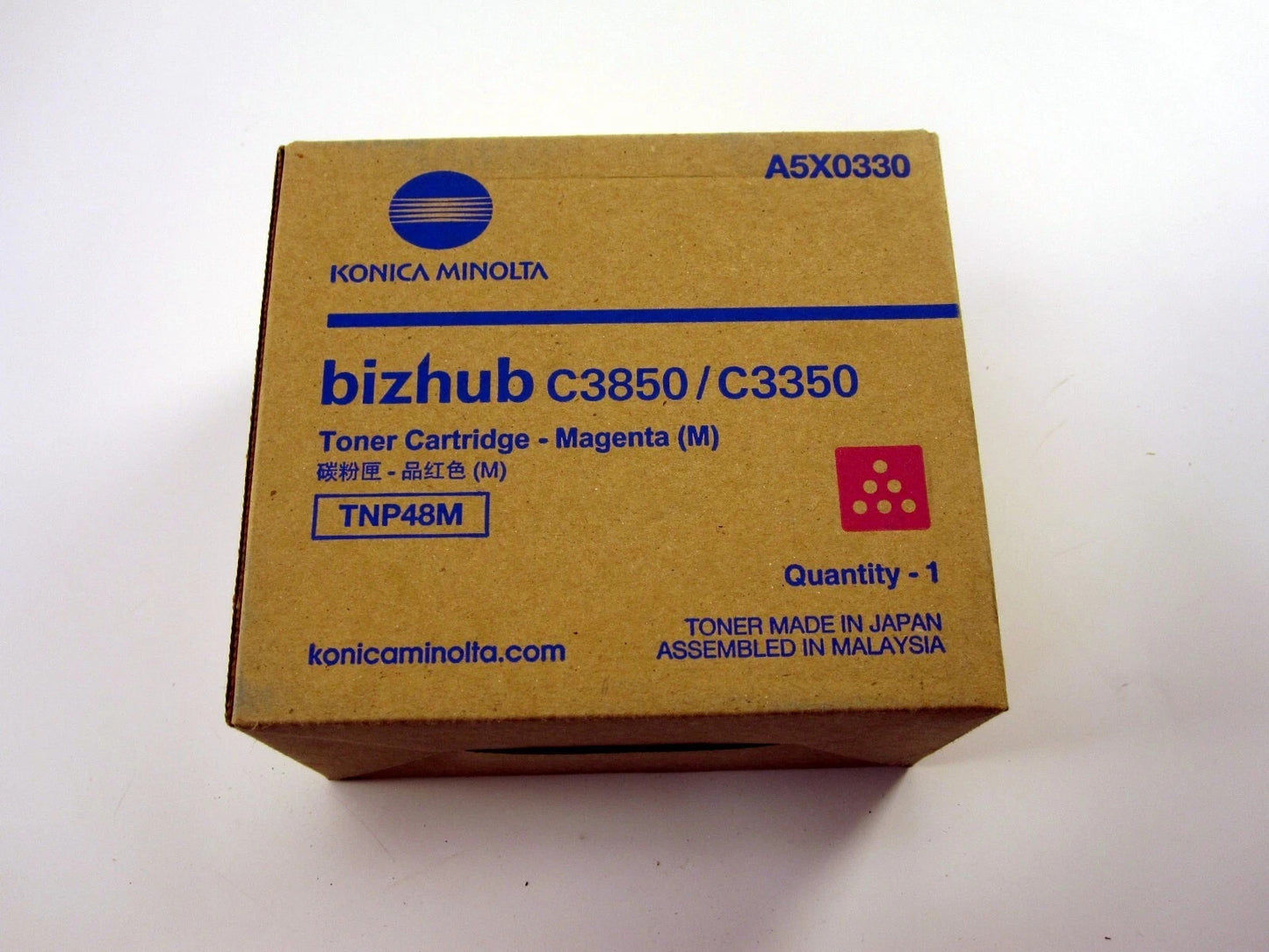 Genuine Konica Minolta TNP48M Magenta Toner A5X0330 for Bizhub C3350 C3850