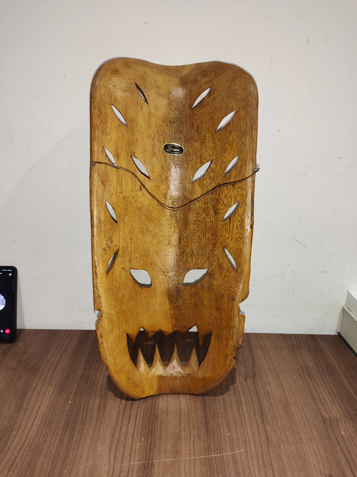 Rare Vintage Filipino Bakunawa Dragon Philippines Hand Carved Wood Tribal Mask