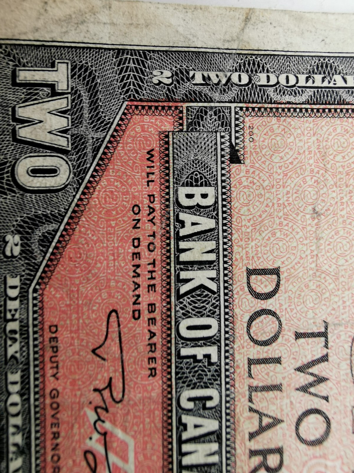 1954 Canadian 2 dollar bill.