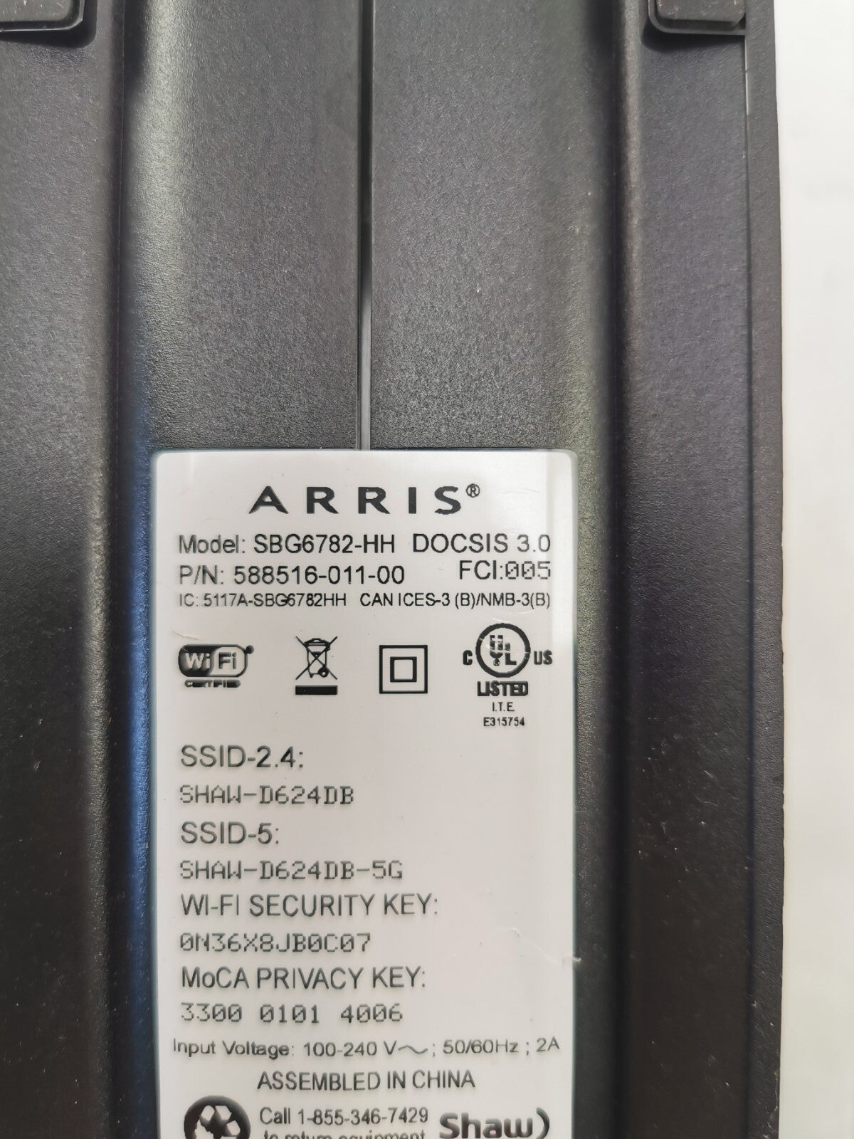 ARRIS Touchstone SBG6782