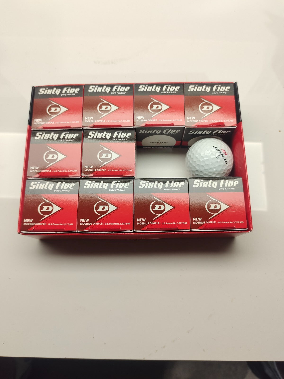 11 Dunlop 65u Sixty Five Urethane Moebius Dimple White Golf Balls USGA 2002 NOS