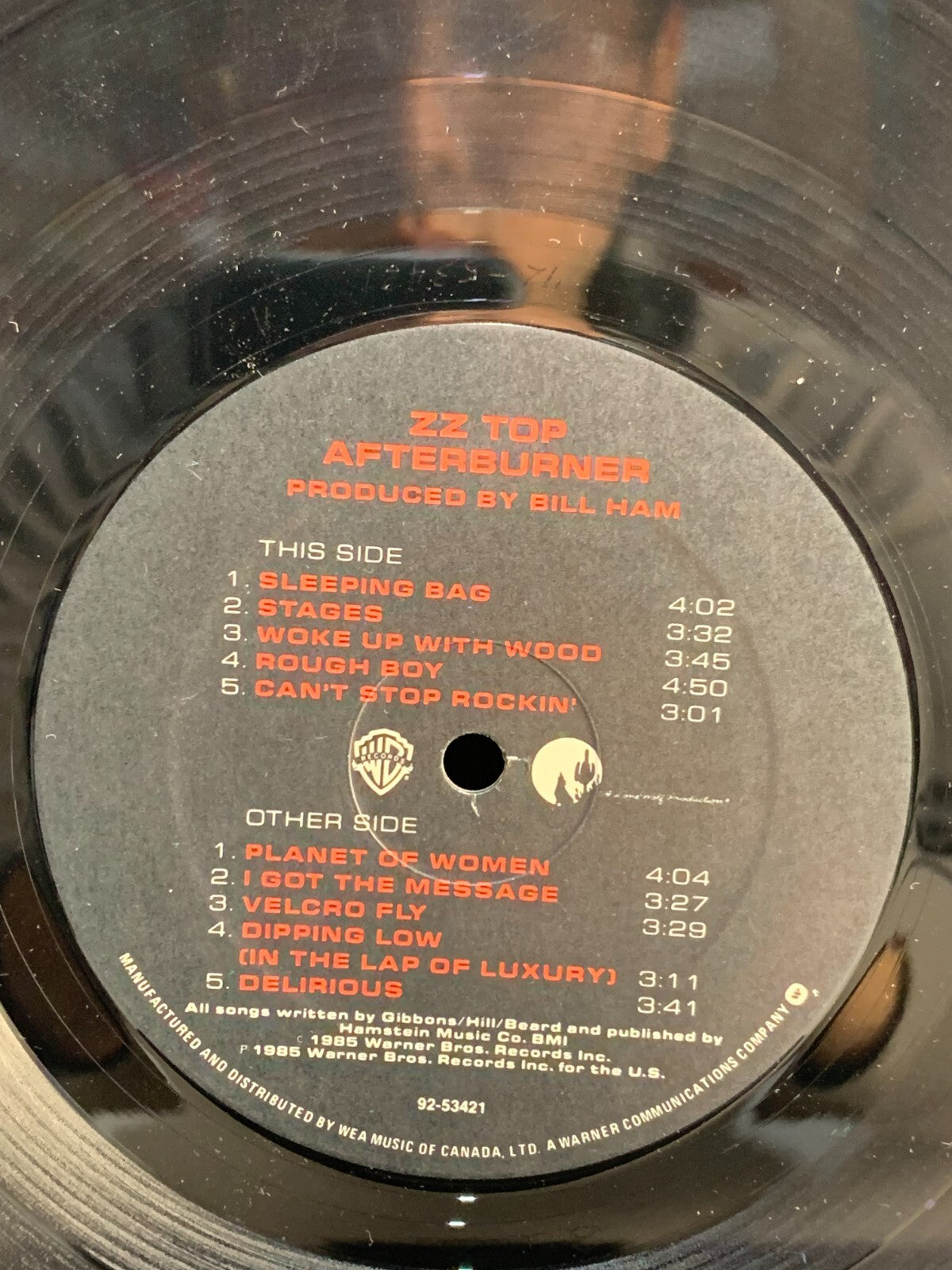 ZZ Top ♫ Afterburner ♫ Rare 1985 Warner Bros. Vinyl LP