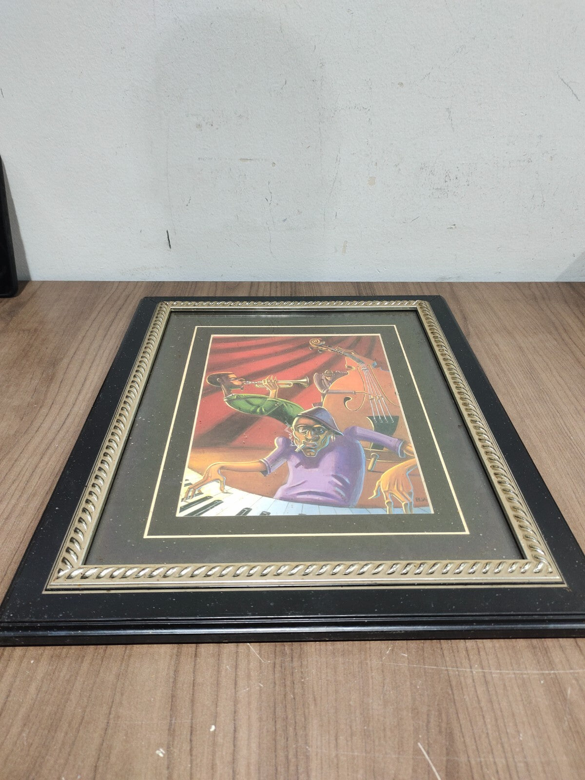 Justin Bua "Jazz Trio" Custom FRAMED African American Art Urban Painting Frame
