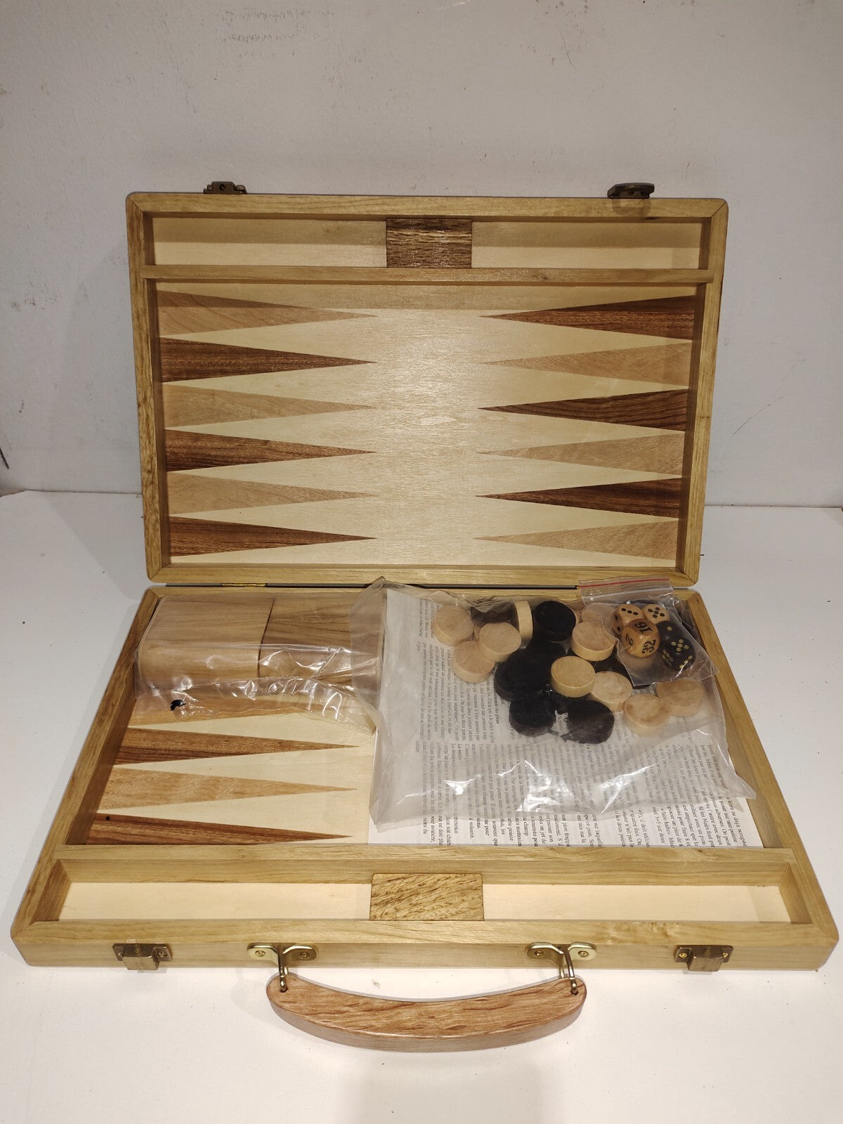 Backgammon Board Game Wooden Box