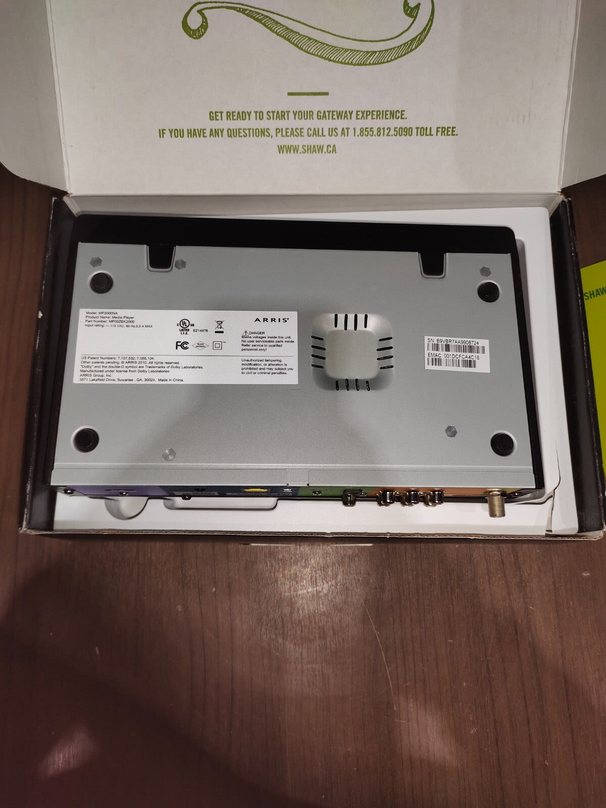 ARRIS MP2000NA Shaw Digital Cable Box With Remote and Cables