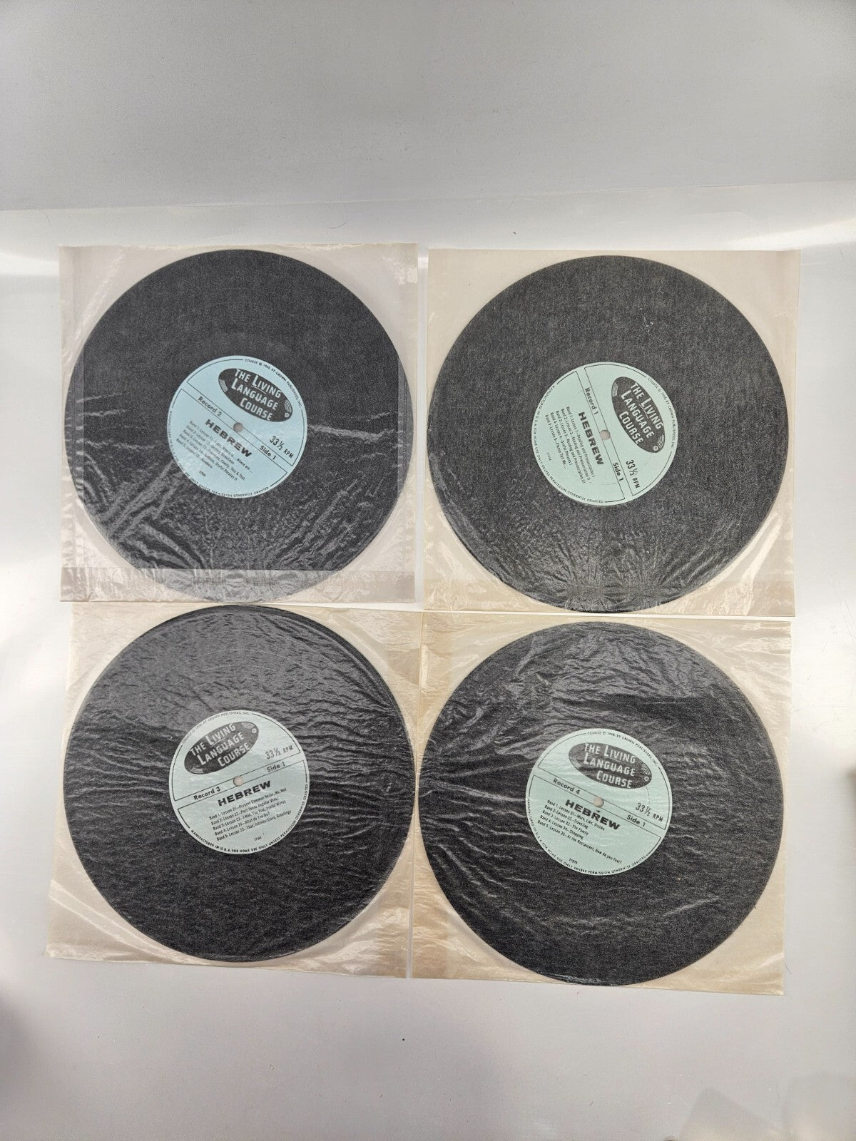 1958 Living HEBREW Language Course 40 Lessons 4 LP Records