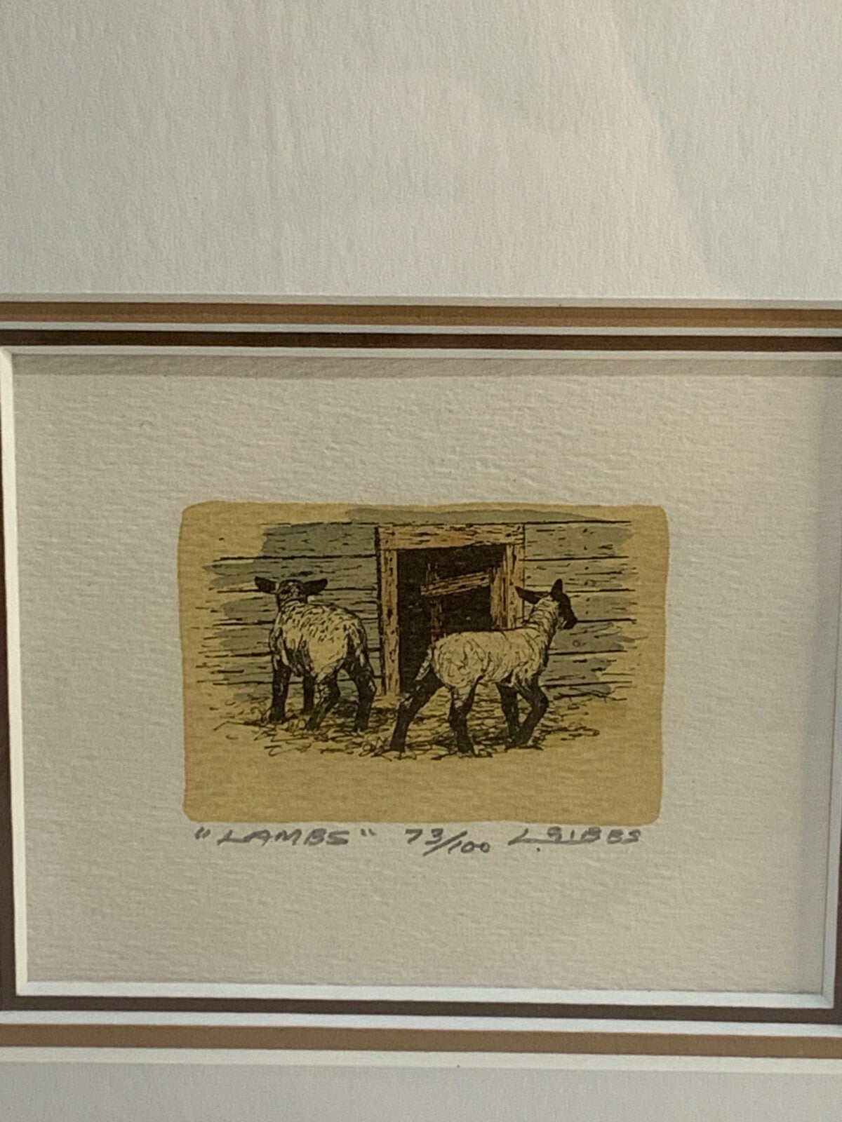 "Wagon", "Lambs" & "Corral" painting by Leonard Gibbs, 73/100