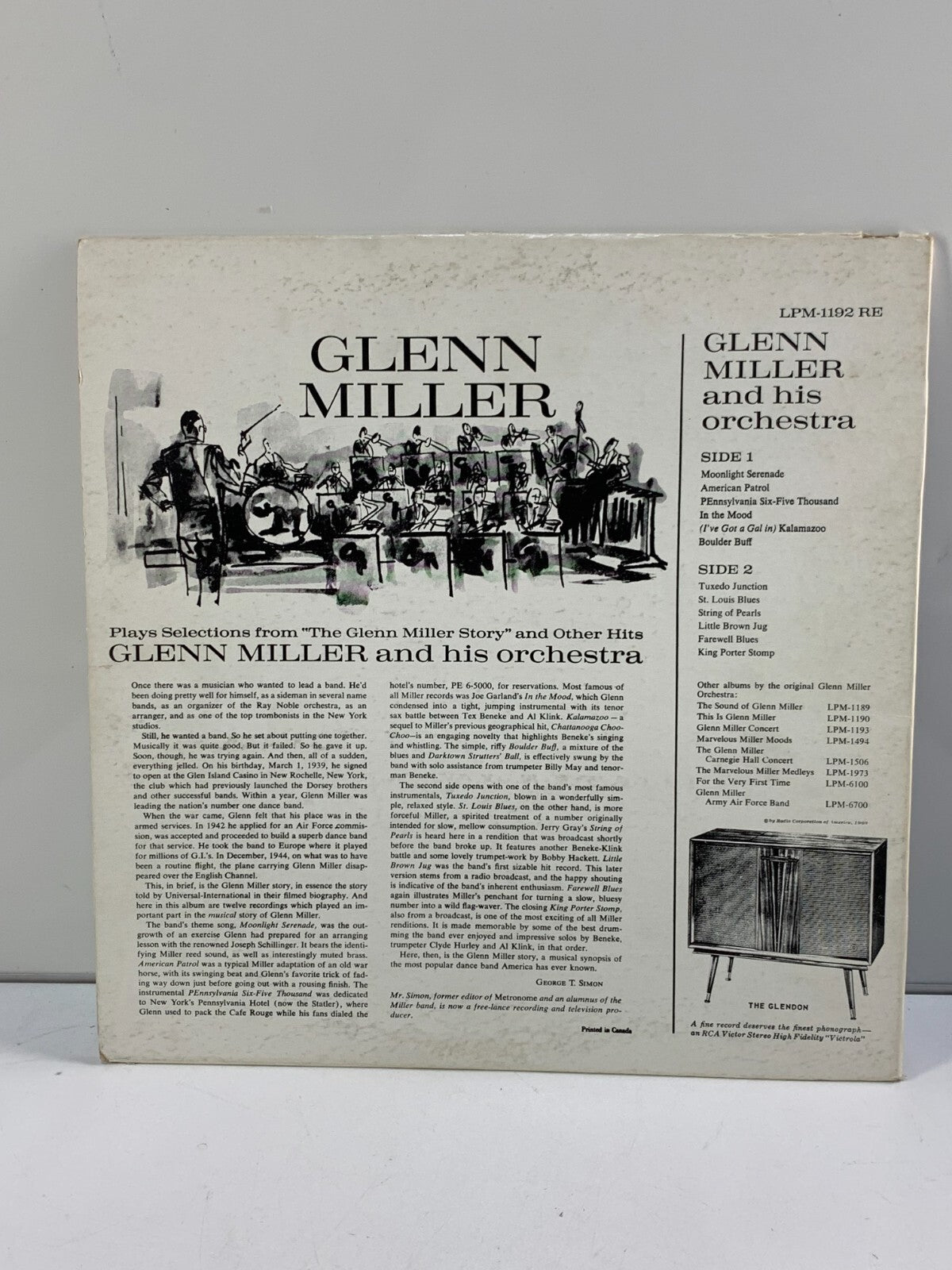 GLENN MILLER Plays Selections From THE GLENN MILLER STORY And Other Hits