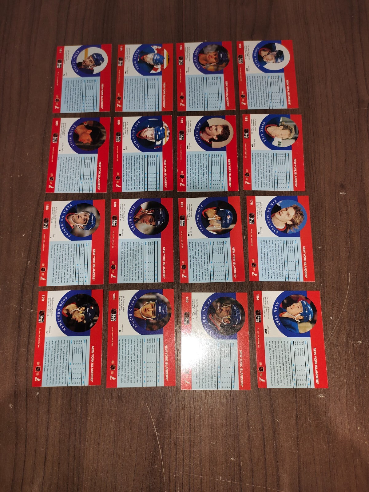 Rare Collectible NHL - New York Islanders Cards PRO-SET - Set of 16 Cards