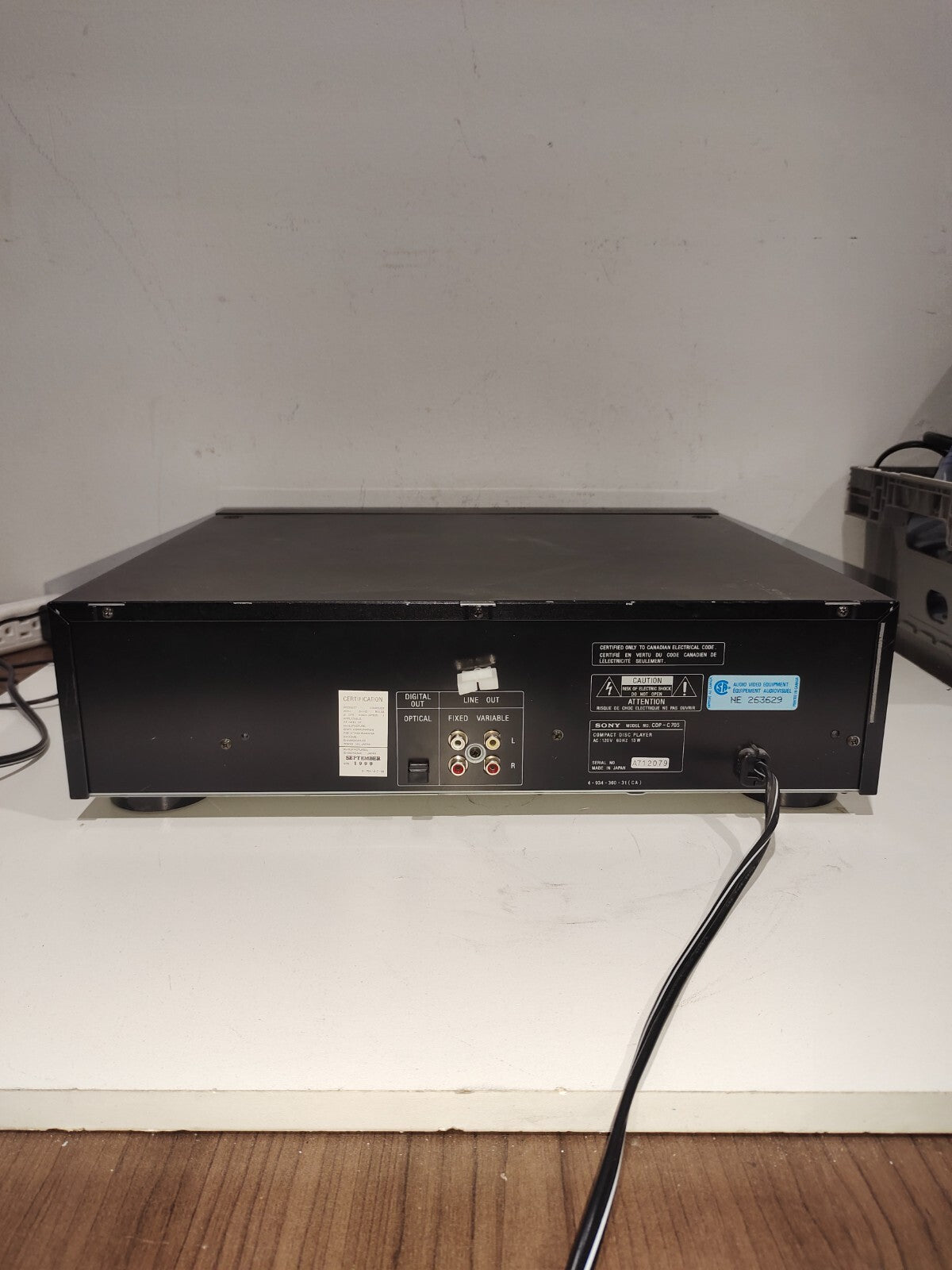 Sony CDP-C705 5 Disk CD Changer Digital Out Variable Out