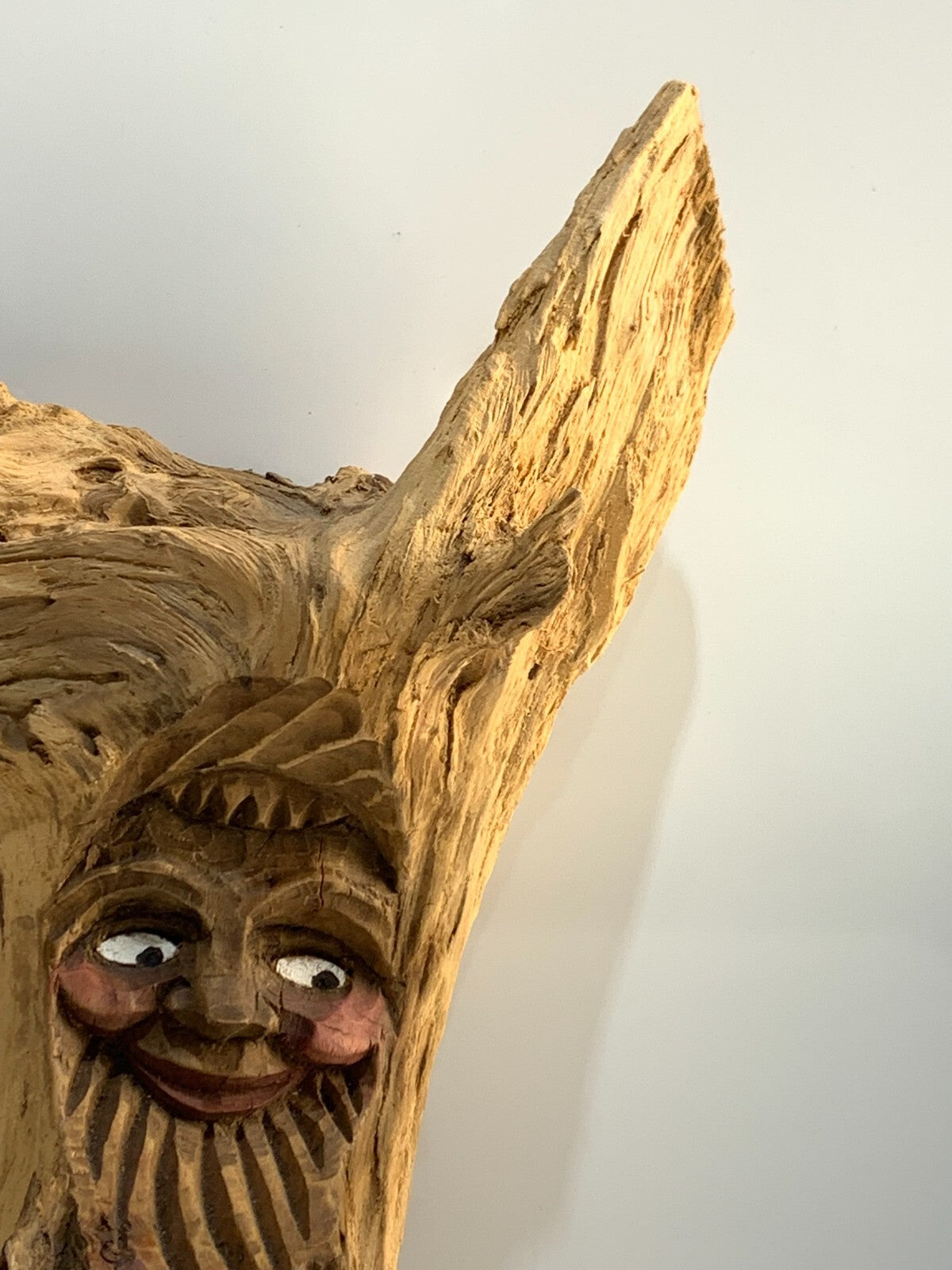 “Man of the Woods” hand crafted wooden statue/wall hanging, Rare, unique