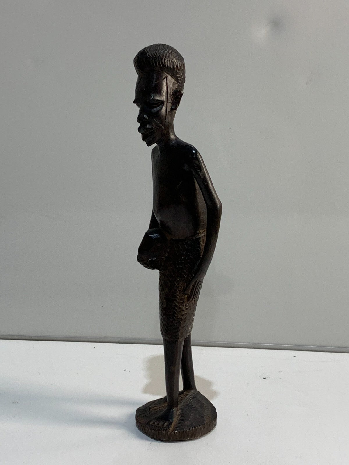 Vintage hand Carved African man figure