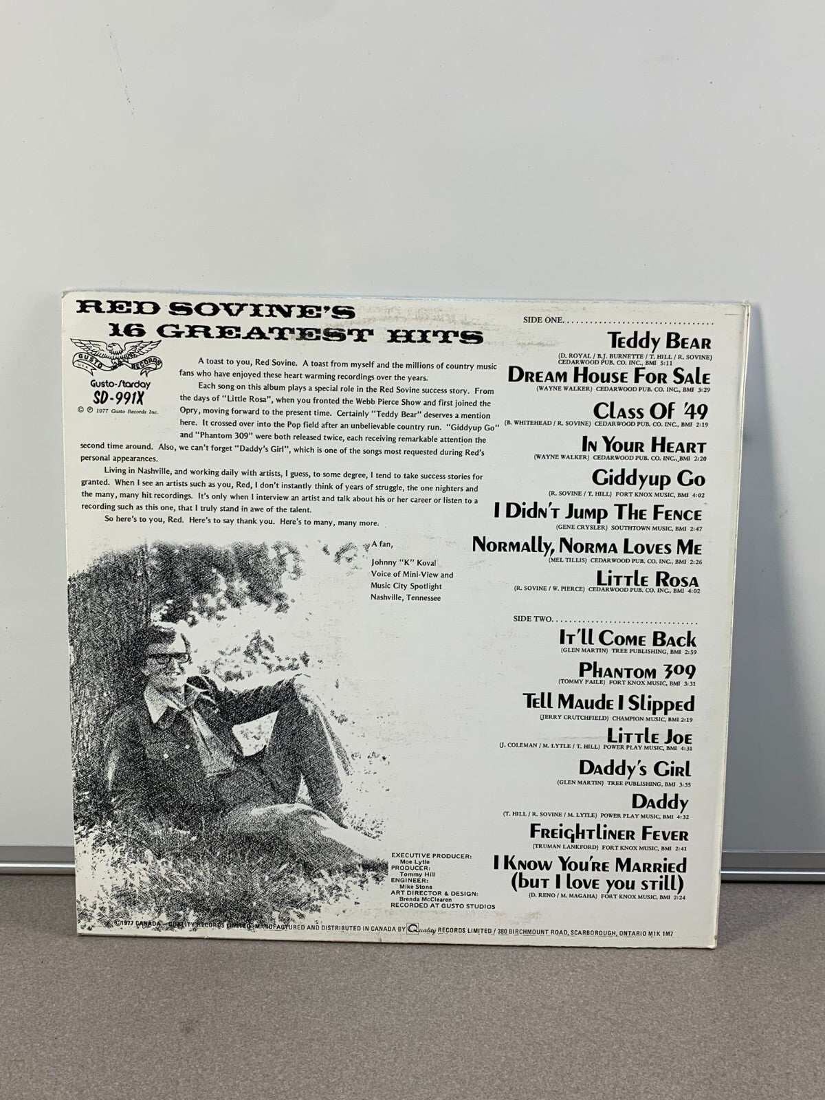 1977 RED SOVINE Greatest Hits LP Gusto-Starday SD-991X Shrink Country