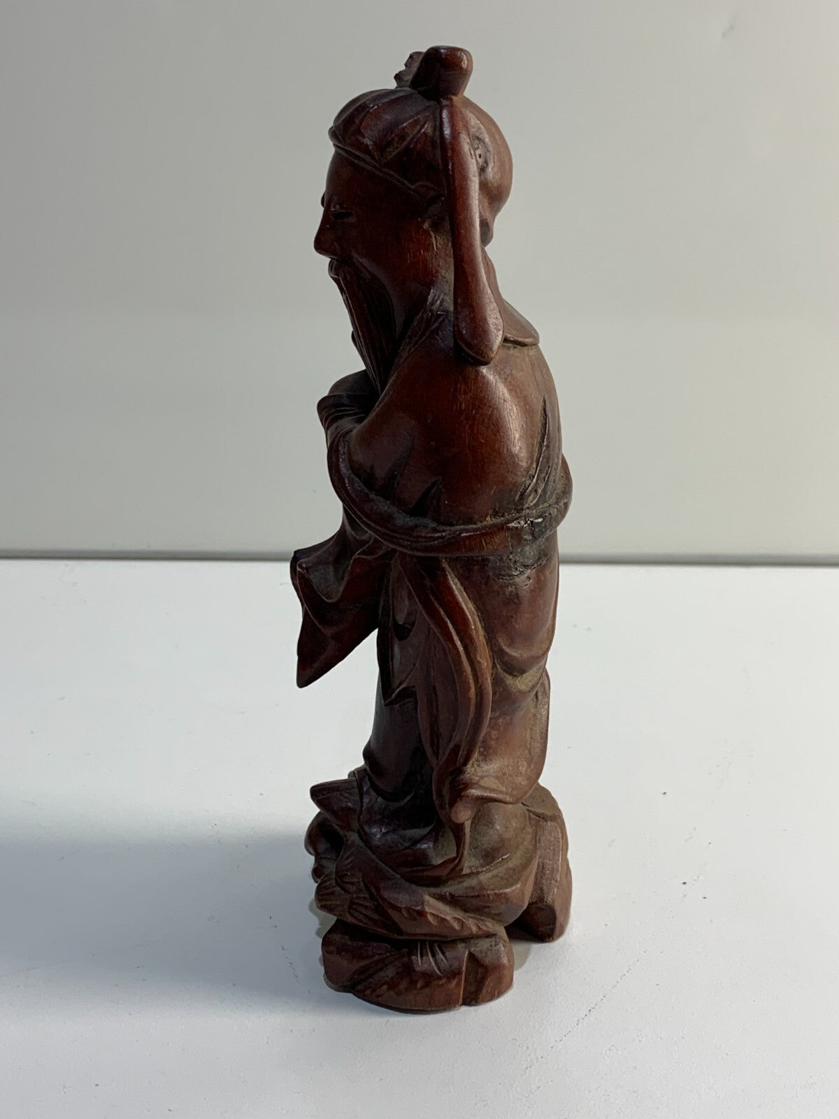 Antique Chinese carved wooden figure Deity