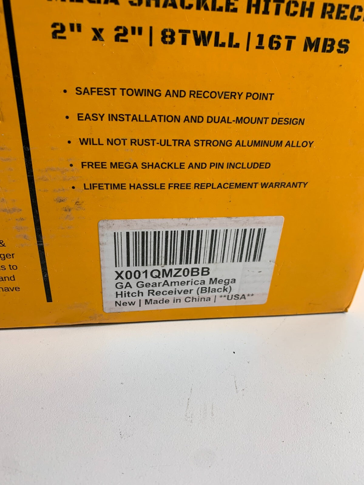 GearAmerica MEGA SHACKLE HITCH RECEIVER 2" X 2" 8 TON WLL | 16 ΤΟΝ MBS