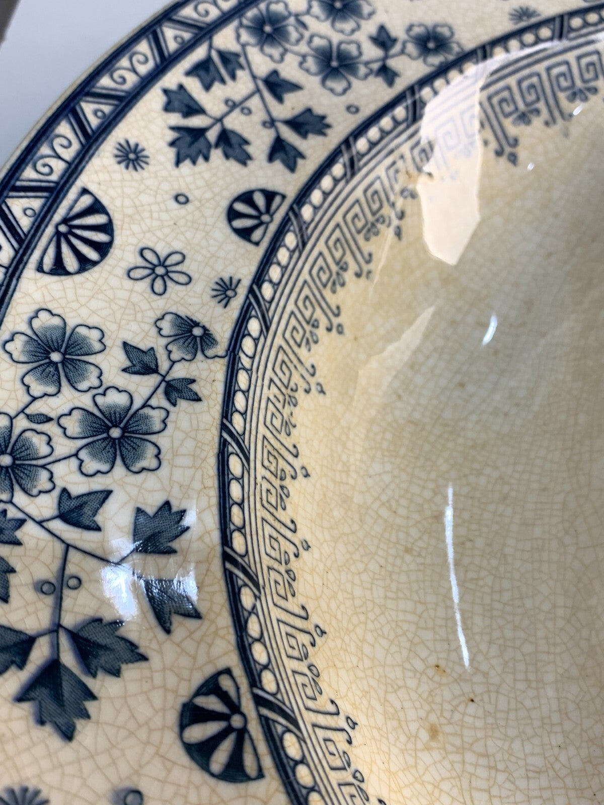 Antique Wedgewood Mandarin Harvest Grooved Meat Platter w Drain Well c1900 Rare