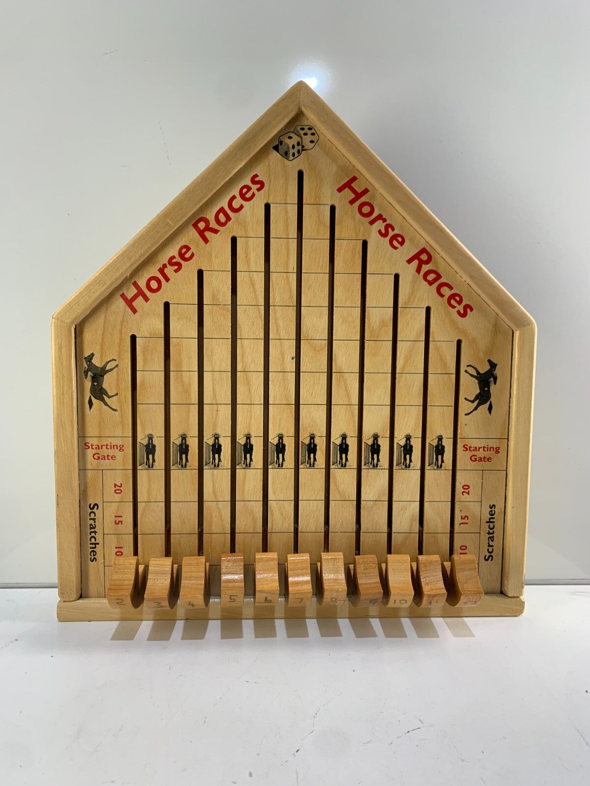 Vintage horse racing wooden game board rascal toys