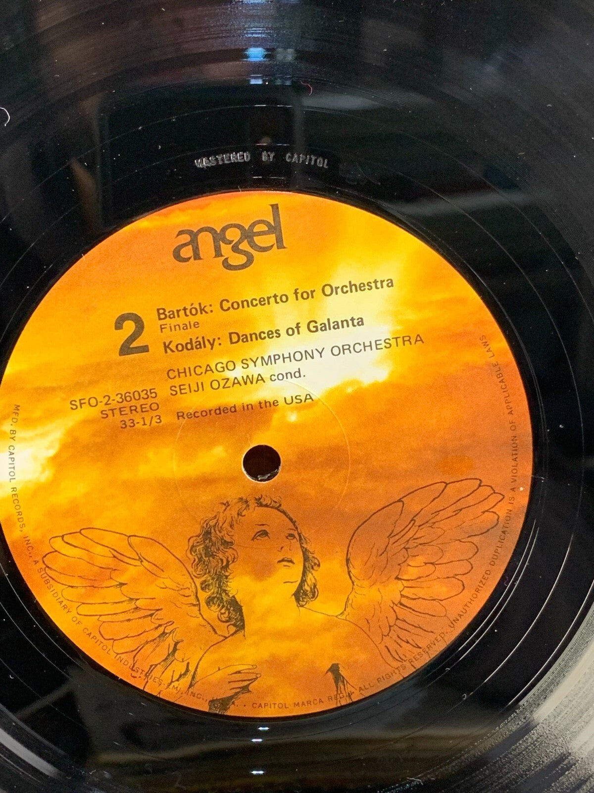 1970 SEIJI OZAWA +Chicago Symphony Bartok& Kodaly G/F LP Angel SFO 36035