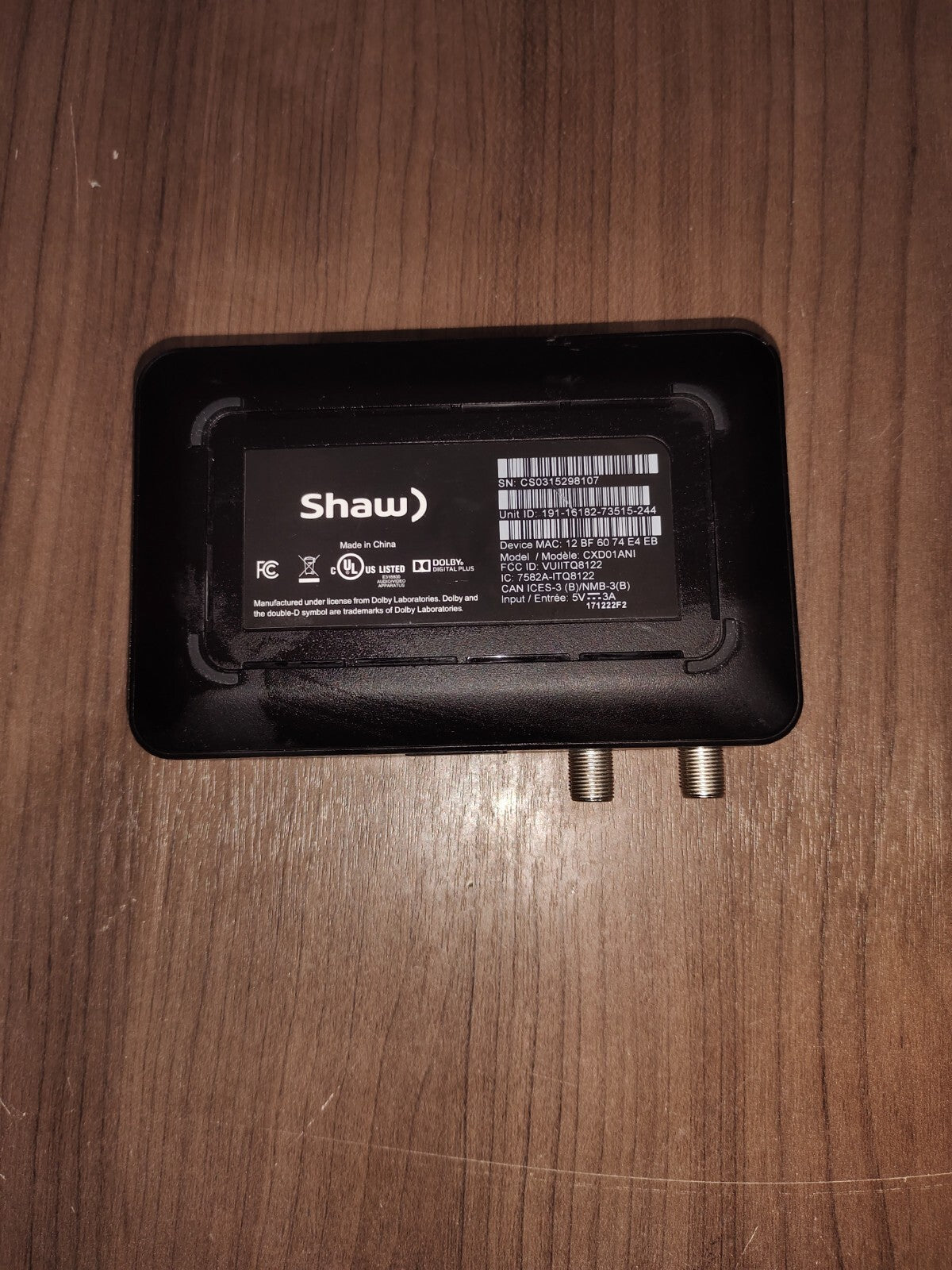 Xfinity XiD-C Black Comcast Top Cable TV Box with Adapter CXD01ANI