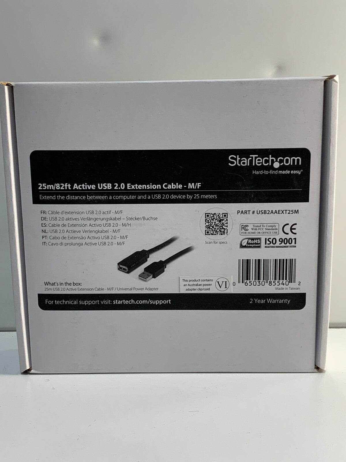 StarTech.com 25m USB 2.0 Active Extension Cable (USB2AAEXT25M)