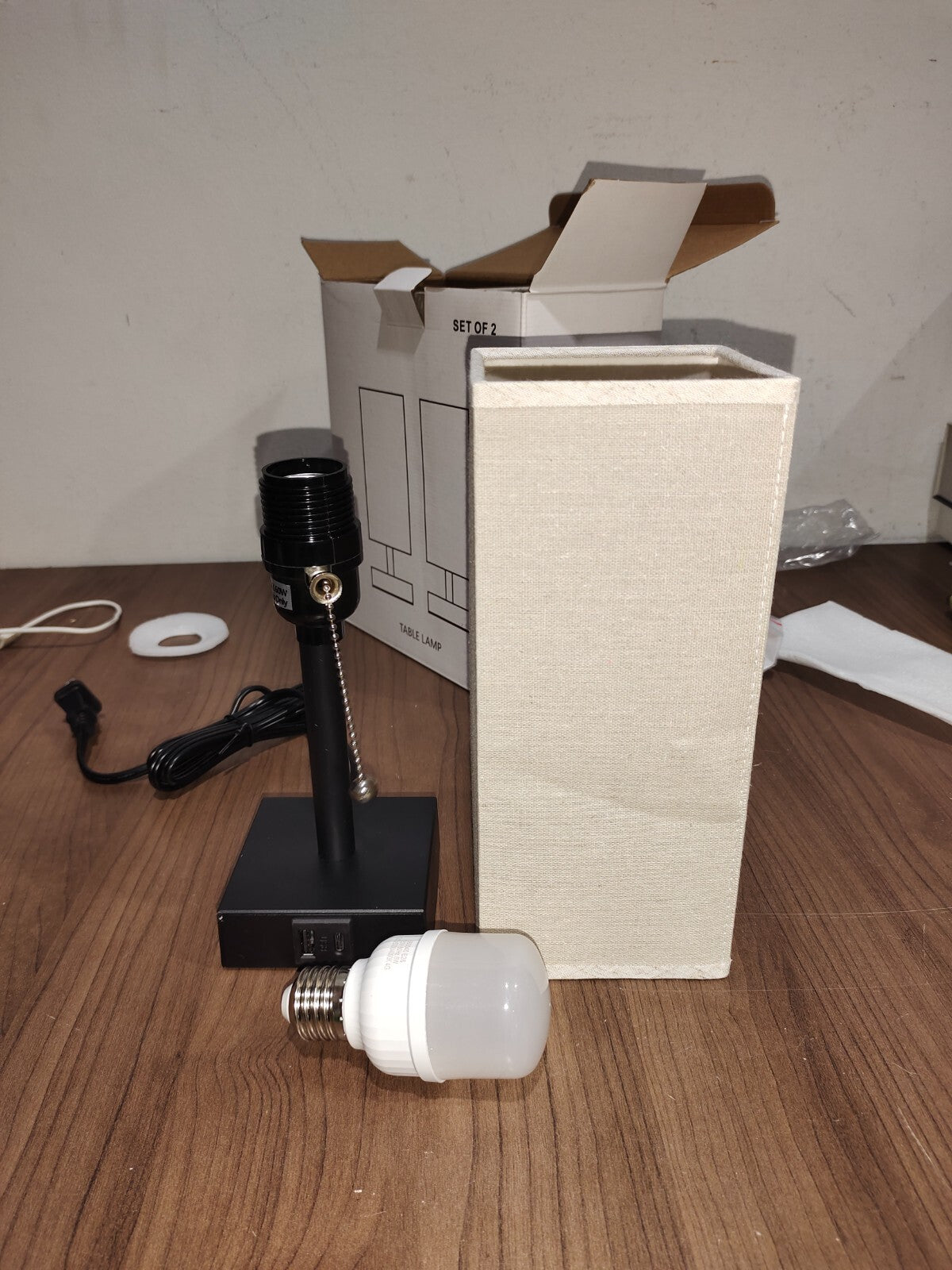 Table Lamp Portable/Assembled - Set of 2
