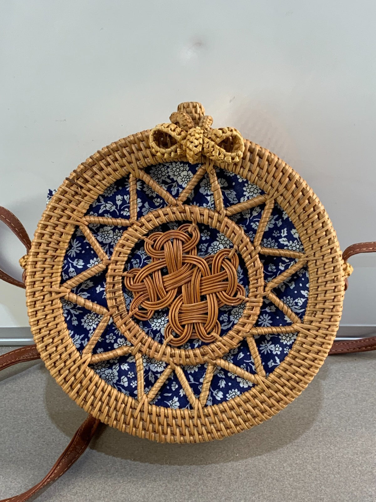 Wholesale Pastoral Style Woven Rattan Crossbody Bag