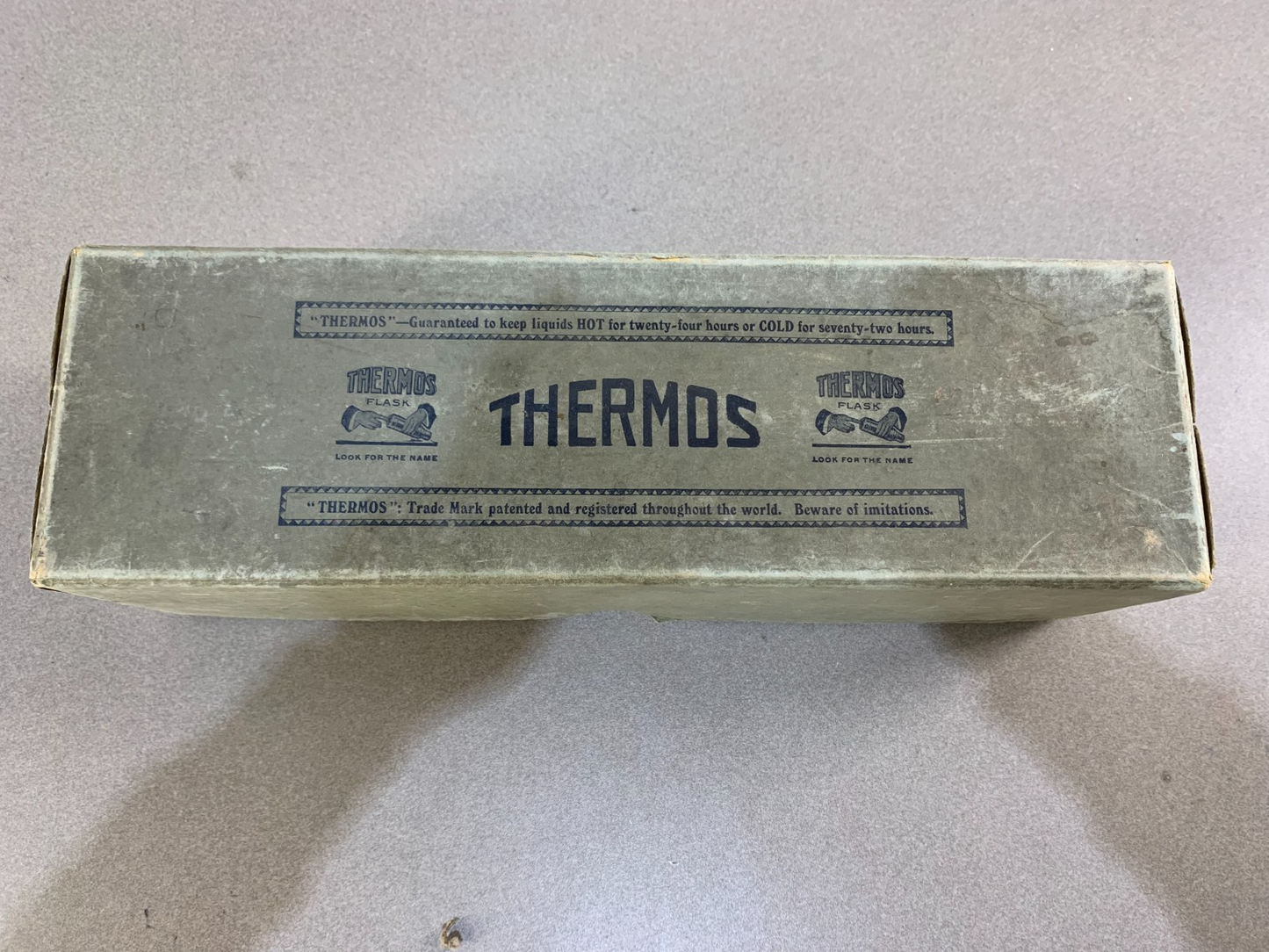 Rare Vintage silver plated large thermos flask With original box