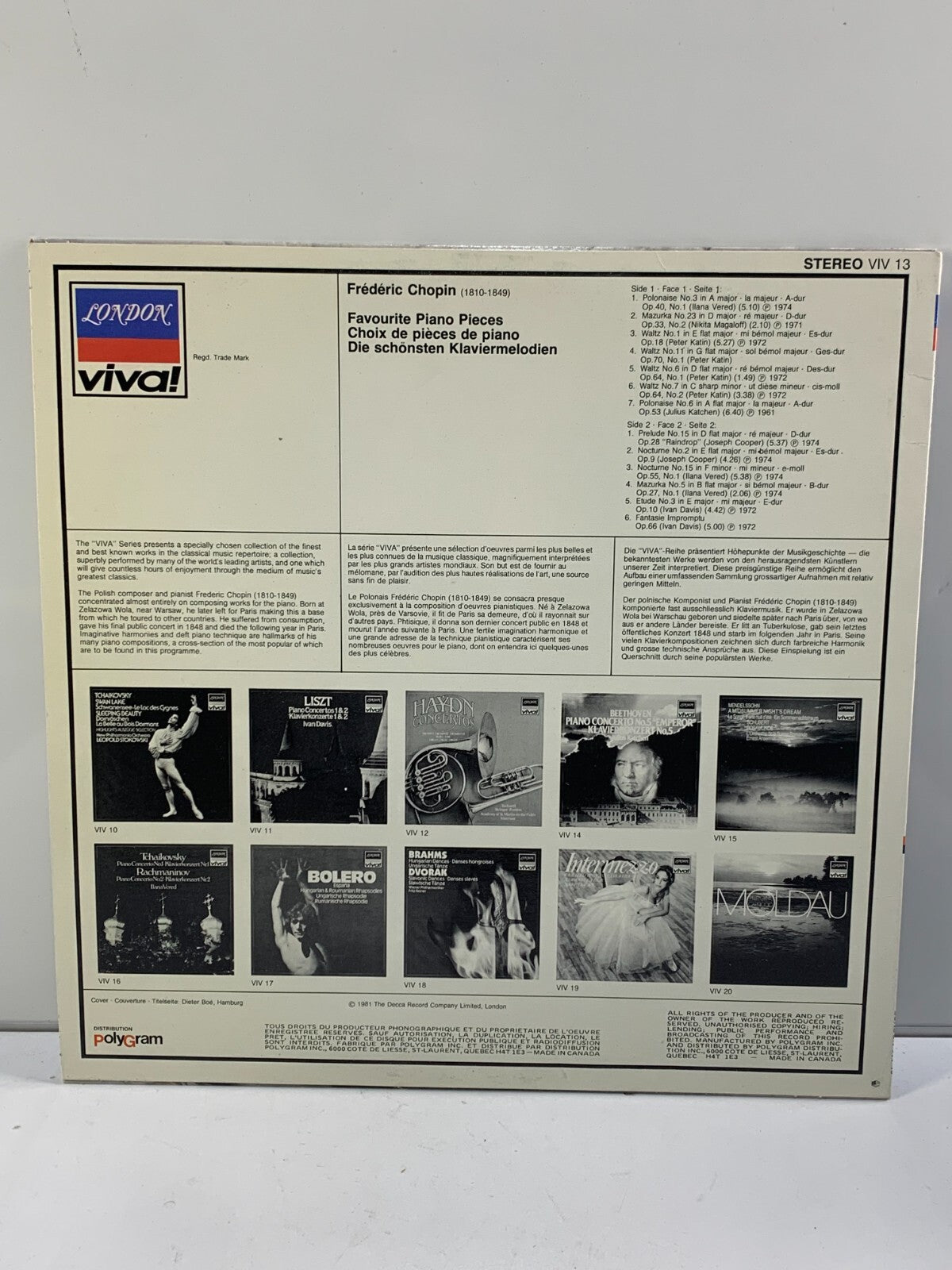 Chopin - Die schönsten Klaviermelodien (Vinyl)