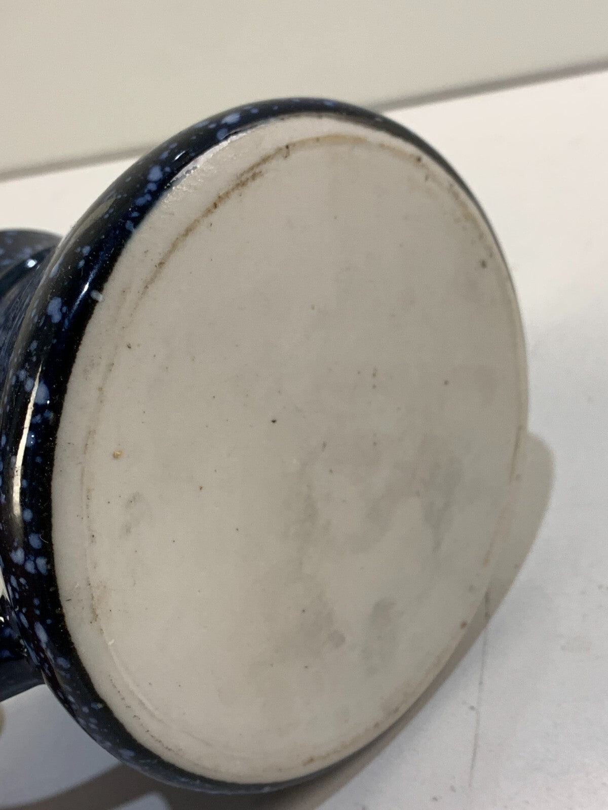Vintage Goose Spill Safe Mug Blue Spackle by Otagiri