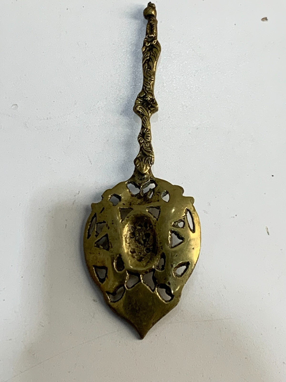 Bordini Italy Serving Spoon Ornate Medieval Knight Crown Lion