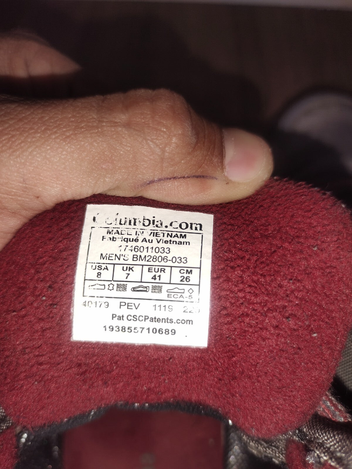 Columbia Fairbanks Omni-Heat BM2806-033 Gray Waterproof Outdoor Boot Men - USA 8