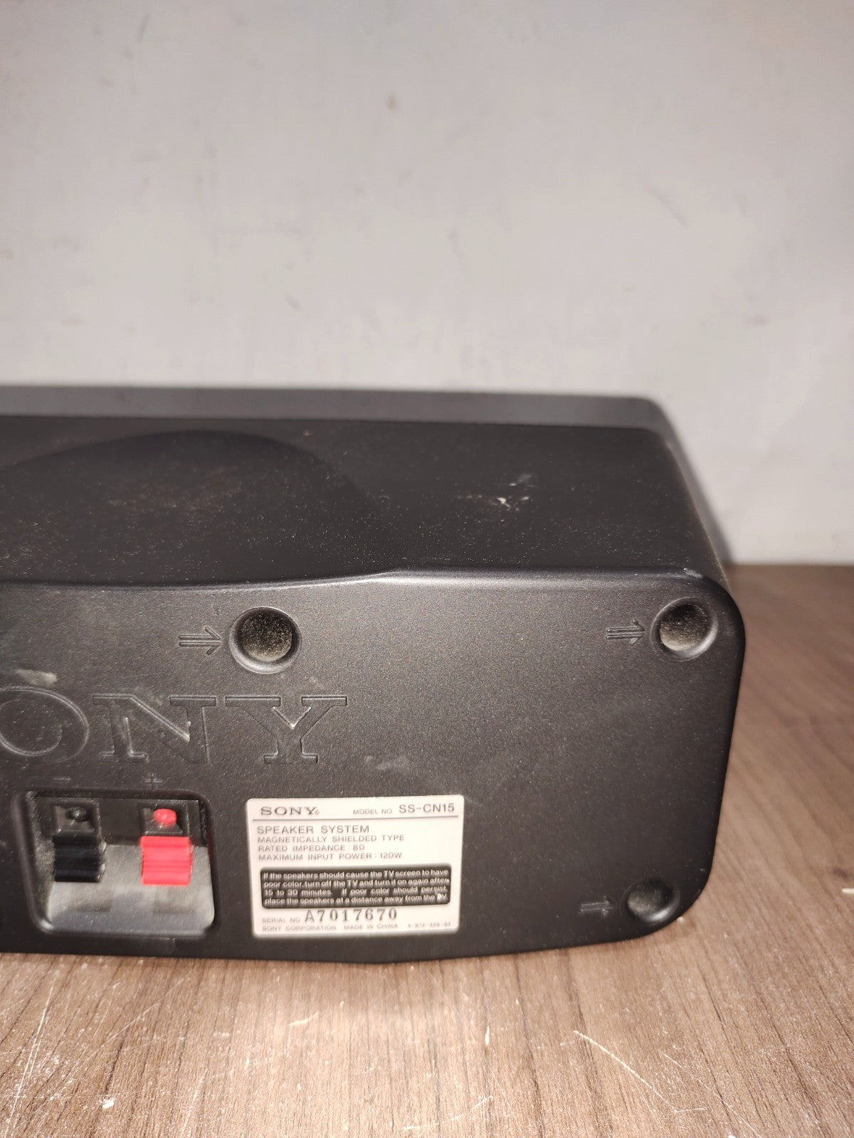 Sony Center Channel Speaker - Model -SS-CN15