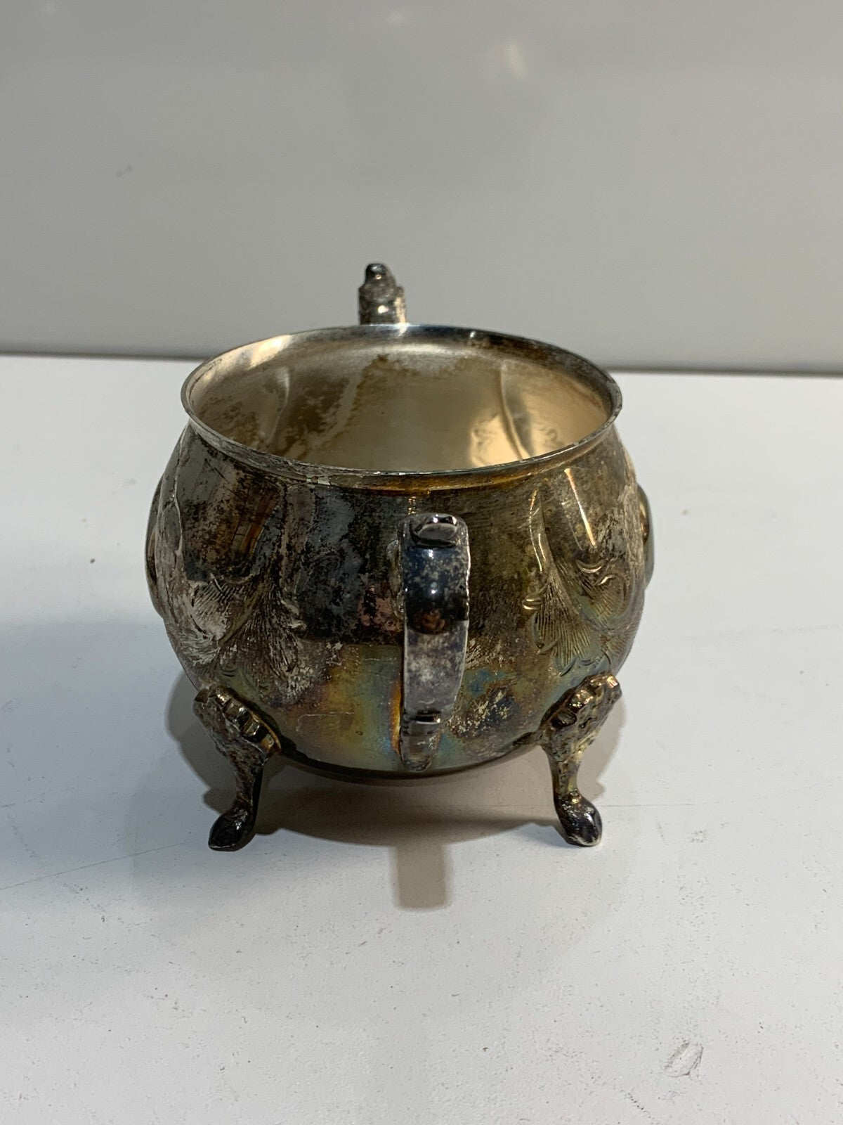 Antique Vintage Ghiouane Fes Silverplated Footed