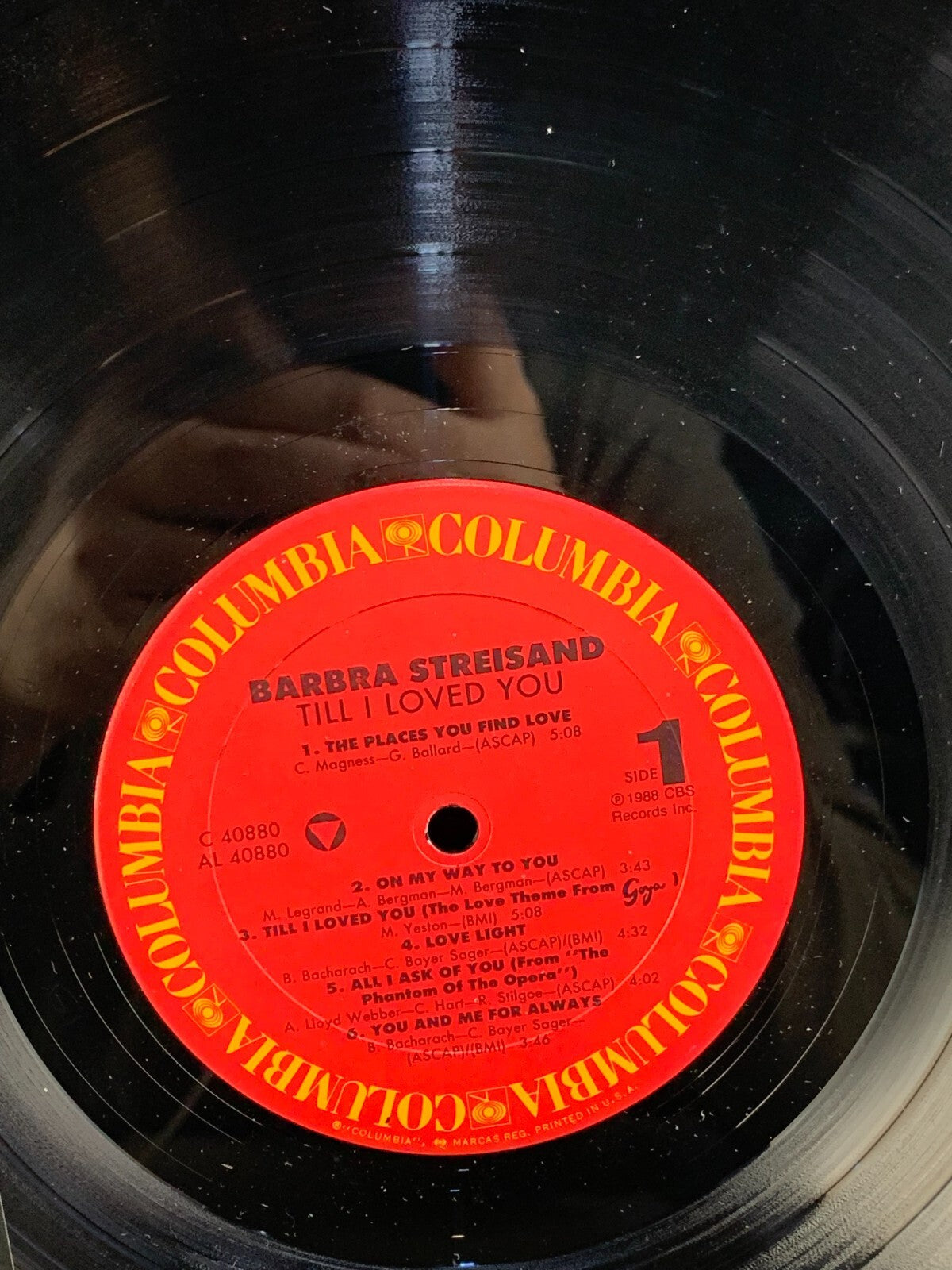 BARBRA STREISAND ~ TILL I LOVED YOU ~ OC 40880~1988~ (LP, Vinyl)
