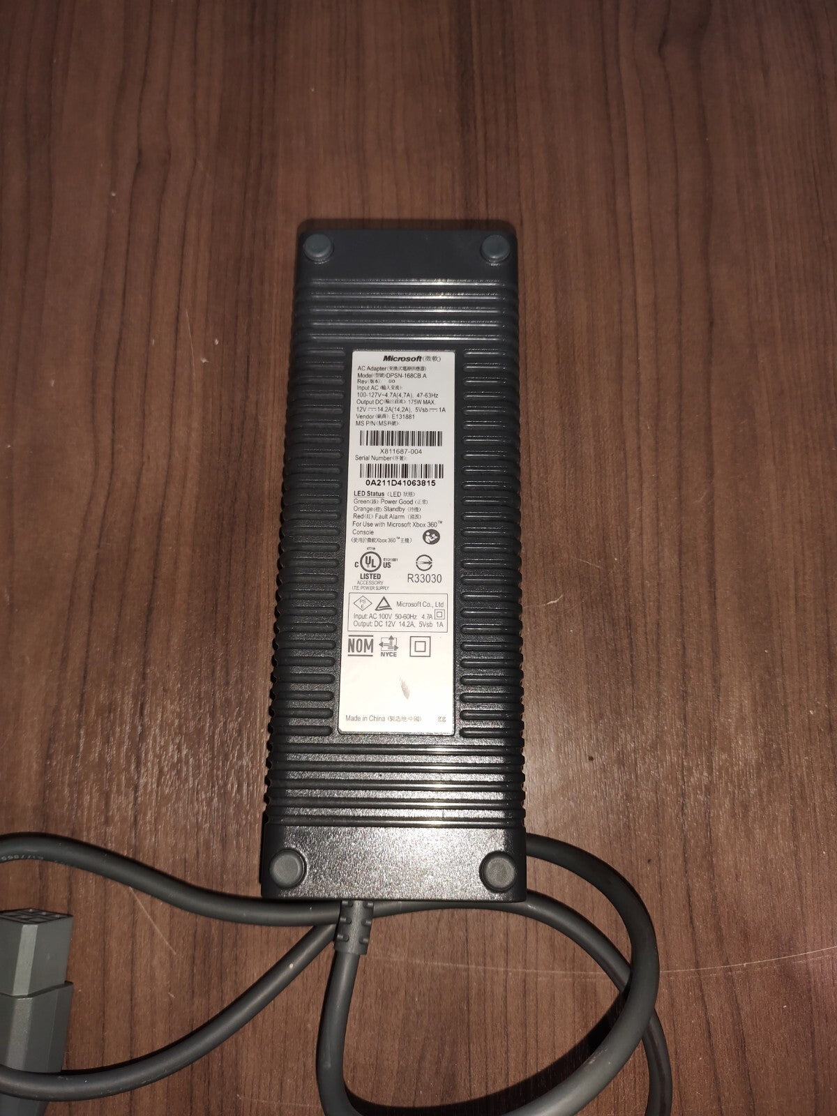 Xbox 360 Power Supply DPSN-168CB A AC Cable Adapter Box