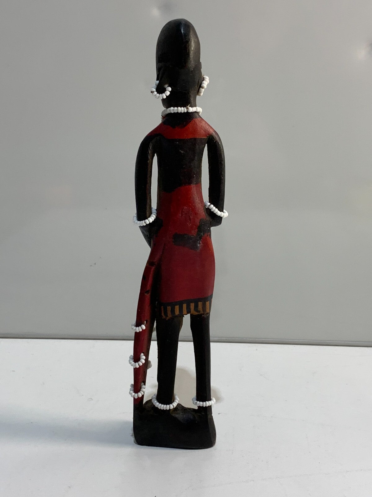 African Art - Maasai Warrior Hand Carved Wood Statue Sculpture.