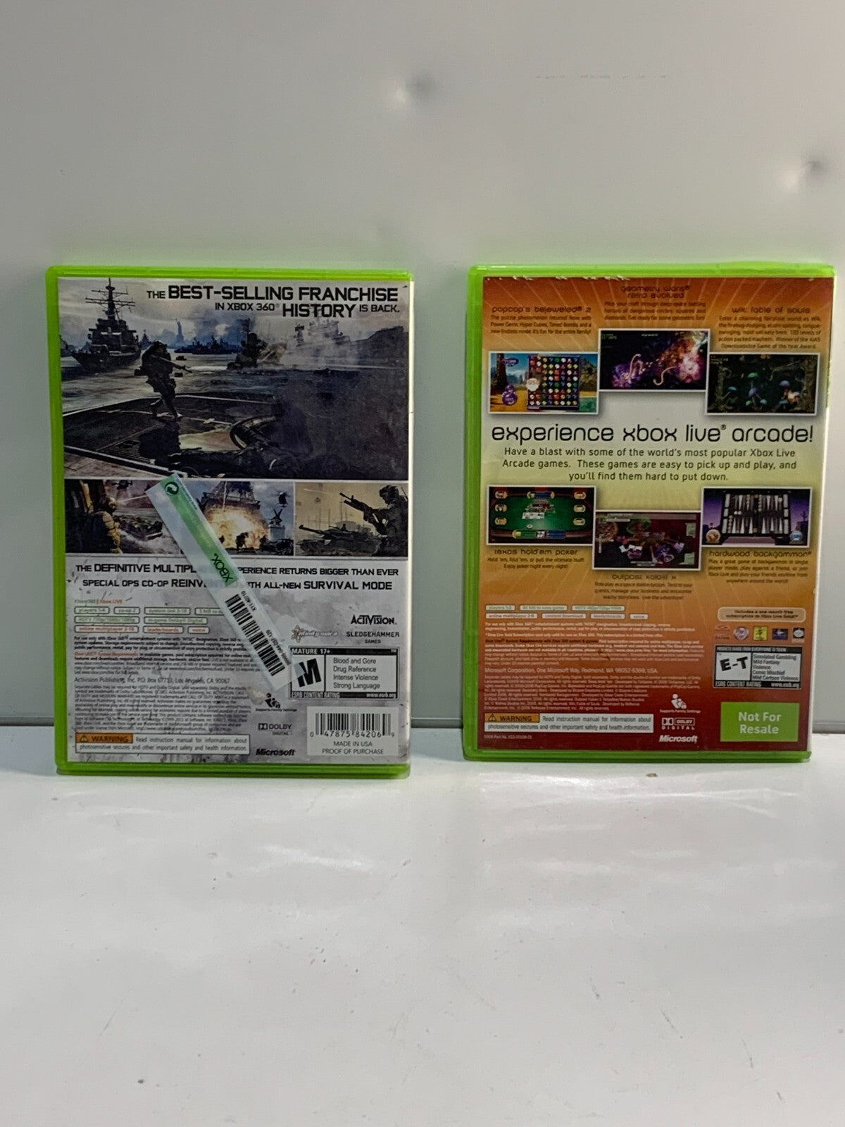 Lot of 2 Xbox 360 Games, Call of Duty: Modern Warfare 3 & Live Arcade Unplugged