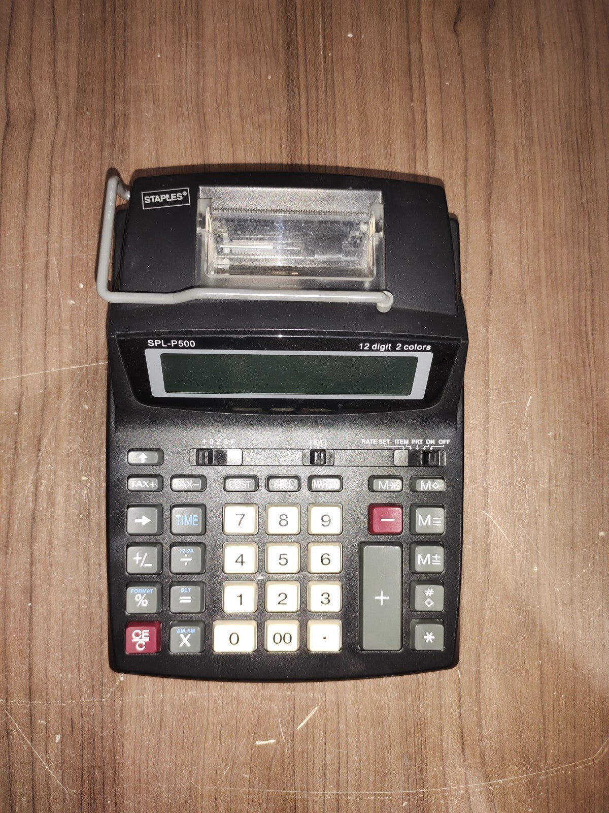 Staples SPL-500 12-Digit 2-Color Desktop Calculator - Black 2409012