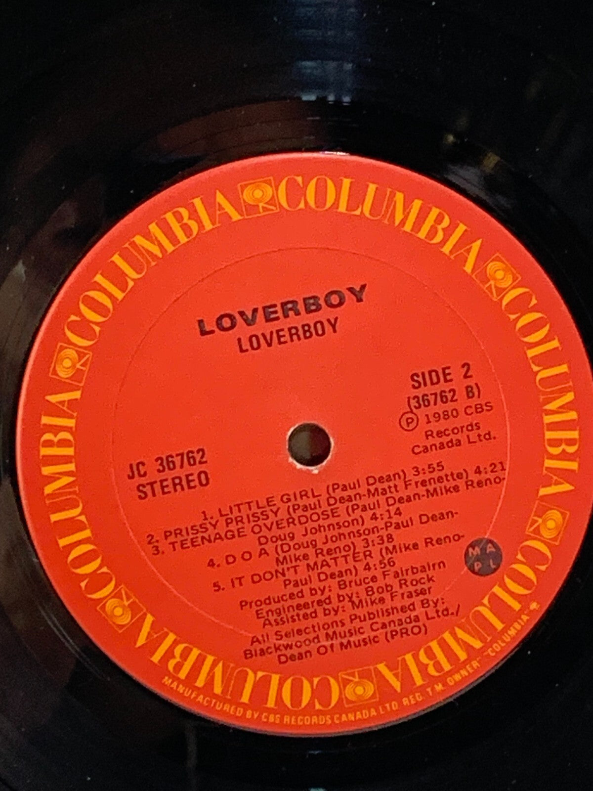 1980 Loverboy Columbia LP Vinyl Record Album THE KID IS HOT TONITE.