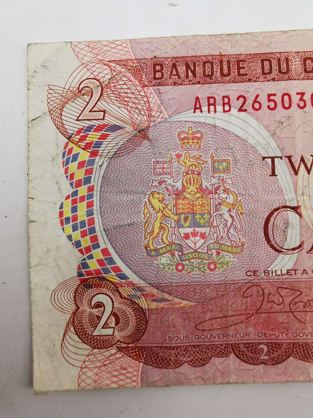 1974 CANADIAN TWO 2 dollars BANKNOTE