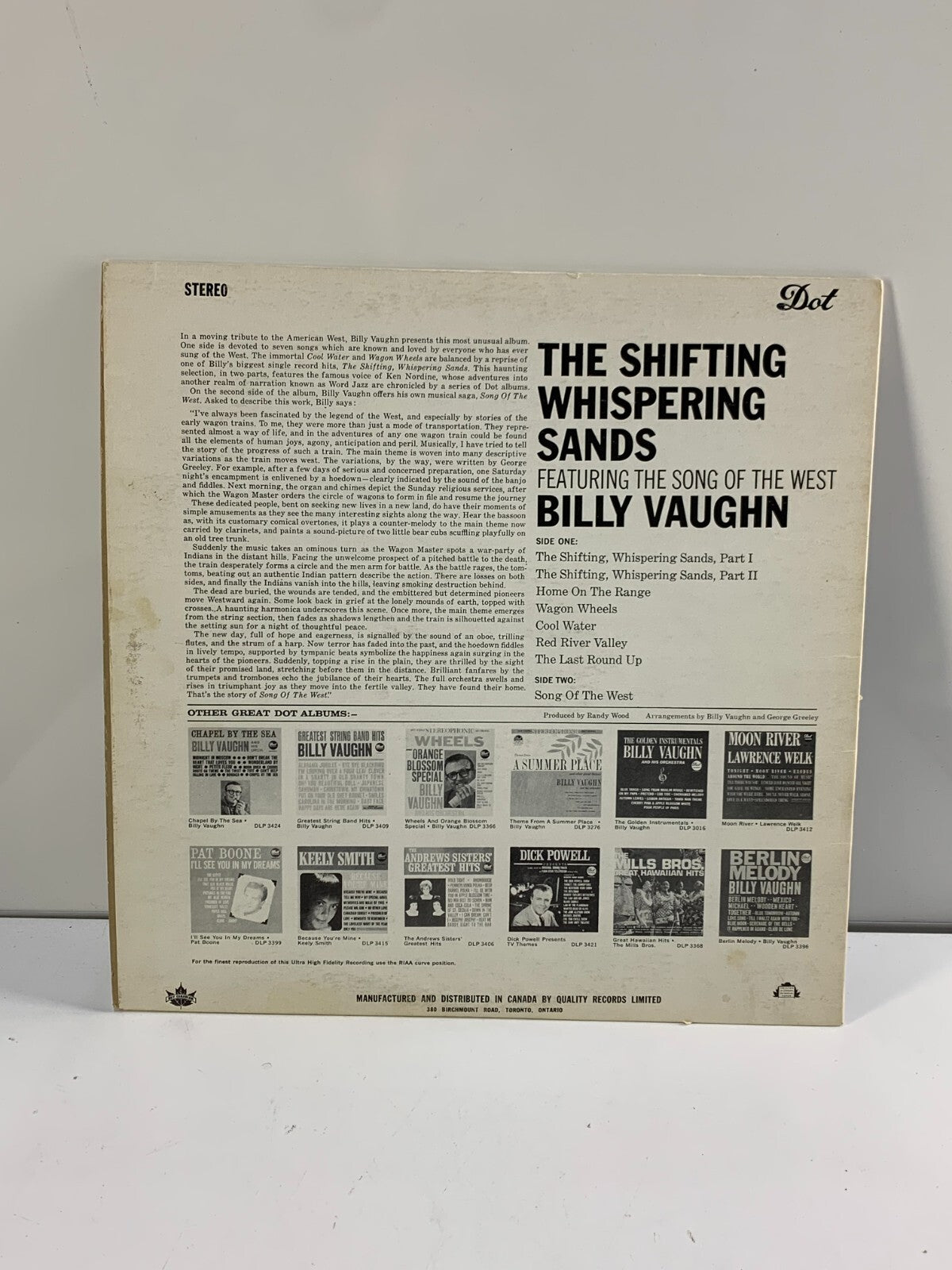 Billy Vaughn The Shifting Whispering Sands Album