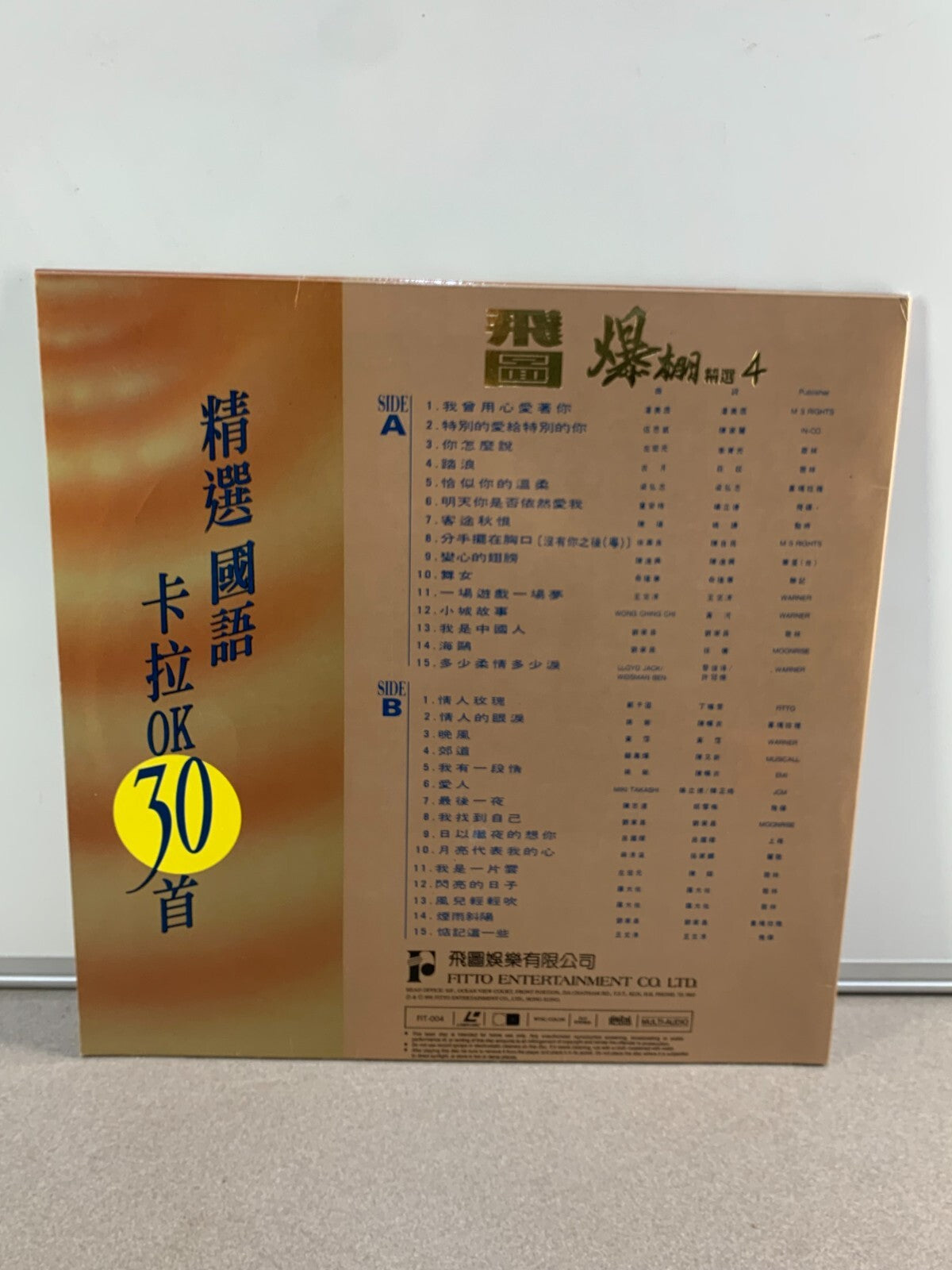 卡拉OK鐳射影碟 Karaoke Chinese Hong Kong Laserdisc LD